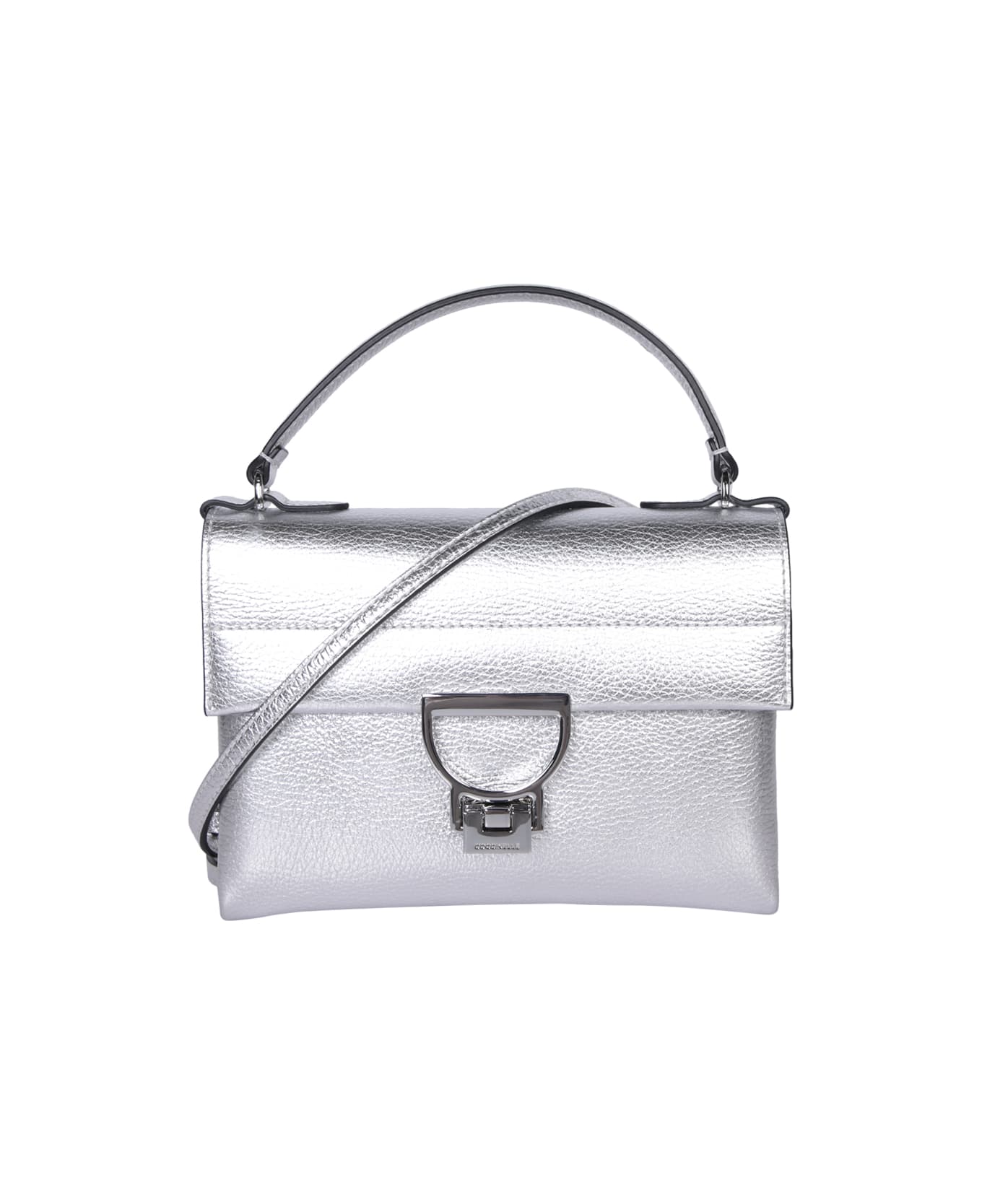 Coccinelle Binxie Mini Top Handle Silver Bag - Metallic