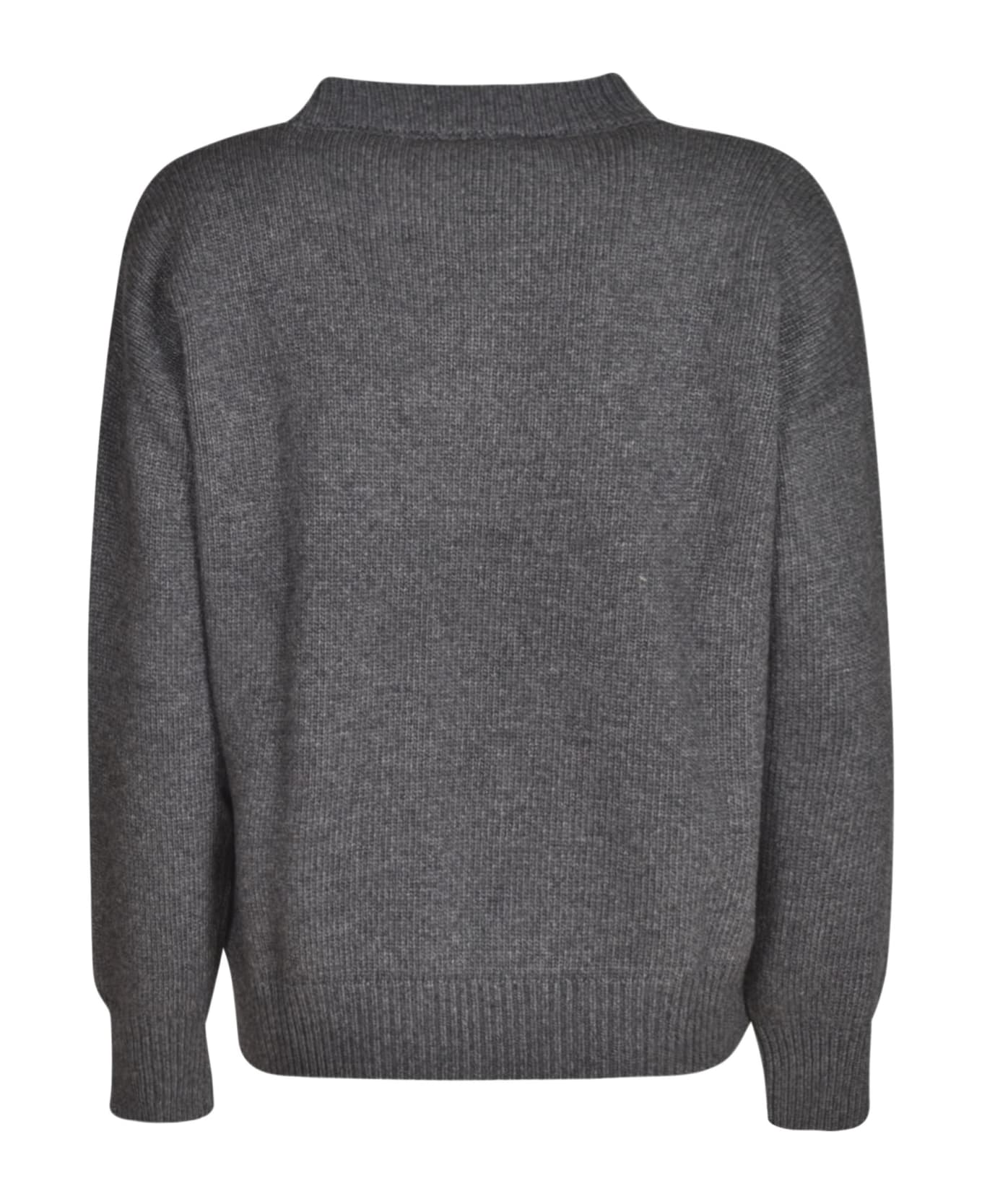 Giada Benincasa Ciao Amore Embroidered Rib Sweater - Carbon Grey ニットウェア