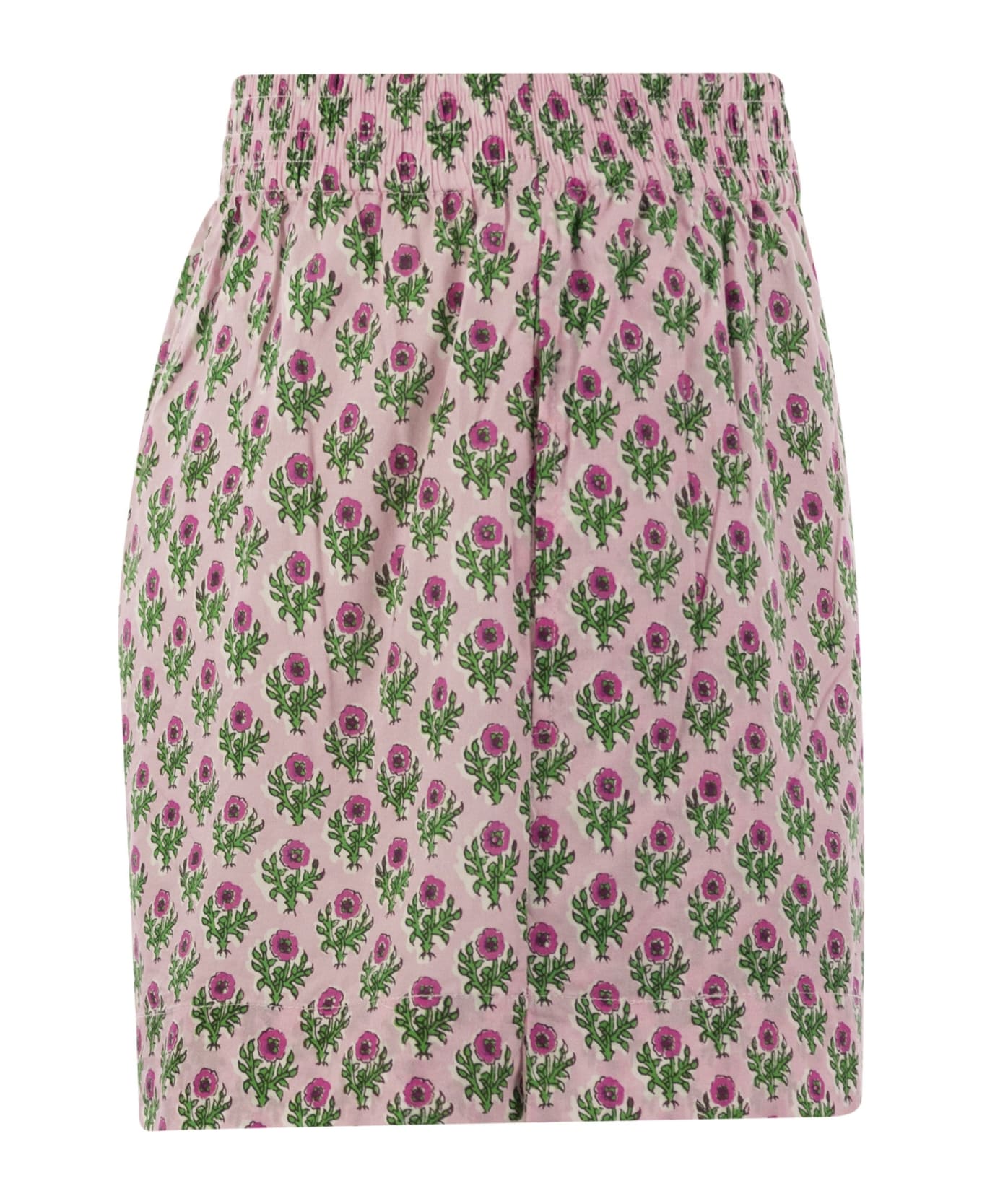 MC2 Saint Barth Meave - Cotton Shorts With Floral Pattern - Pink