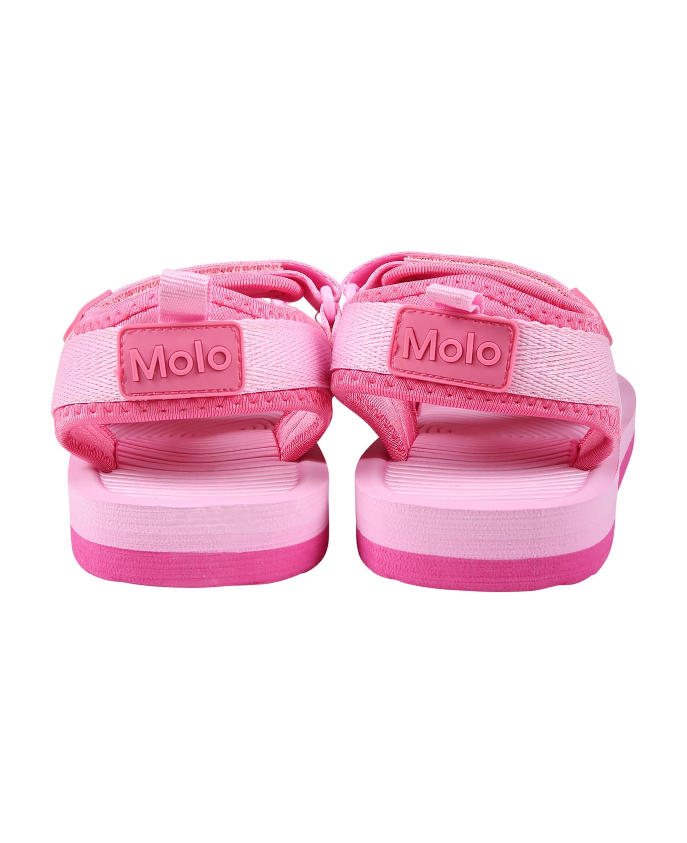 Molo Fuchsia Sandals For Girl With Logo - Fuchsia