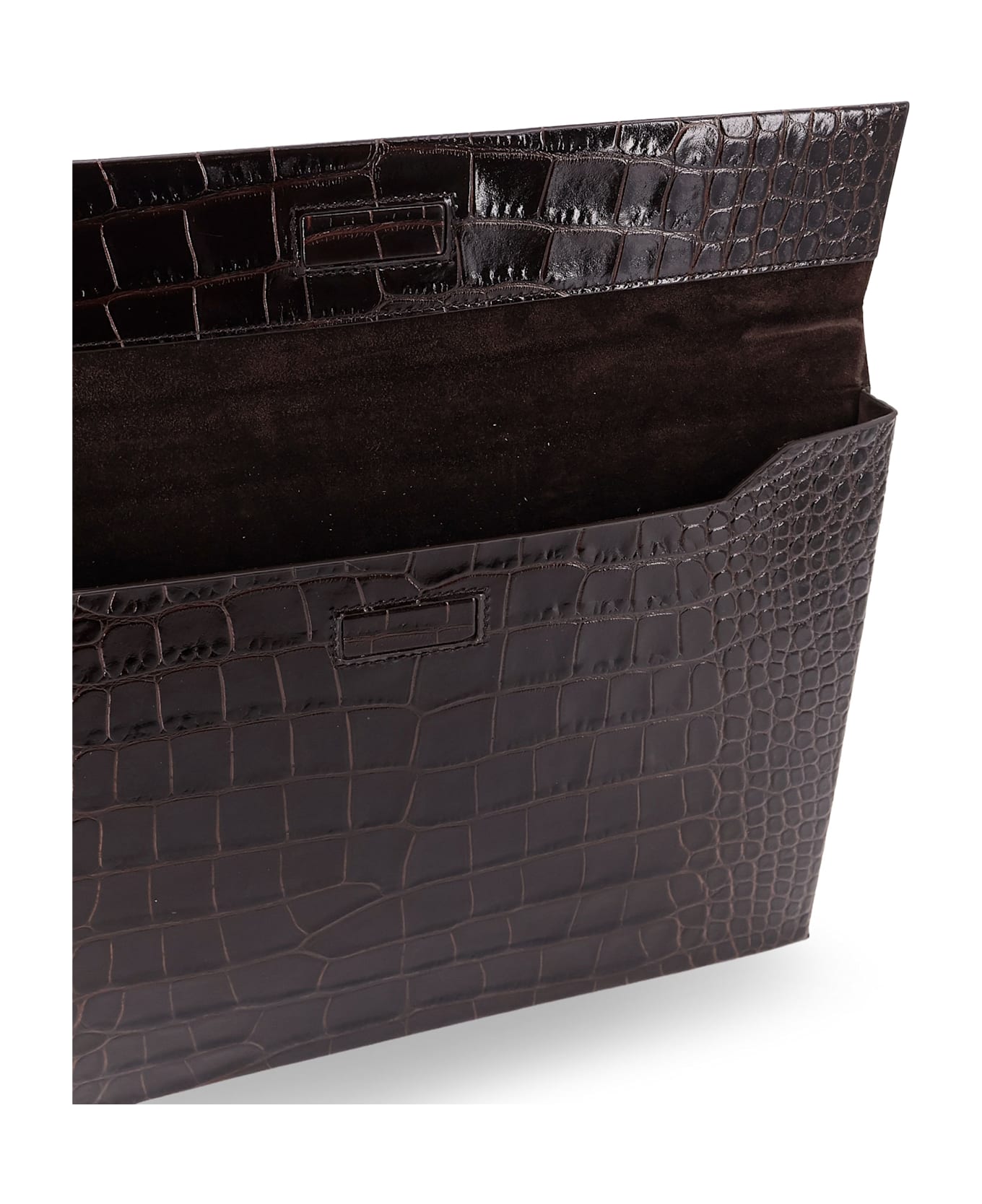 Tom Ford Crocodile-print Leather Document Holder - Brown