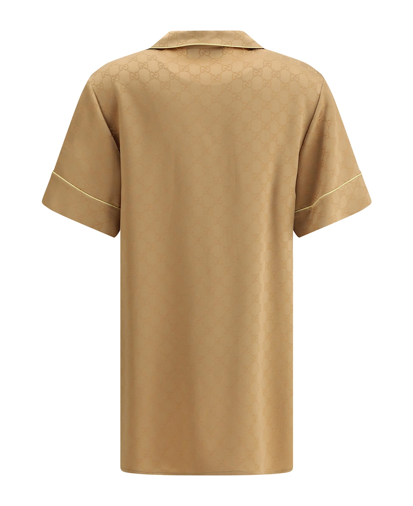 Gucci Gg Pattern Silk Shirt - Rame/mix