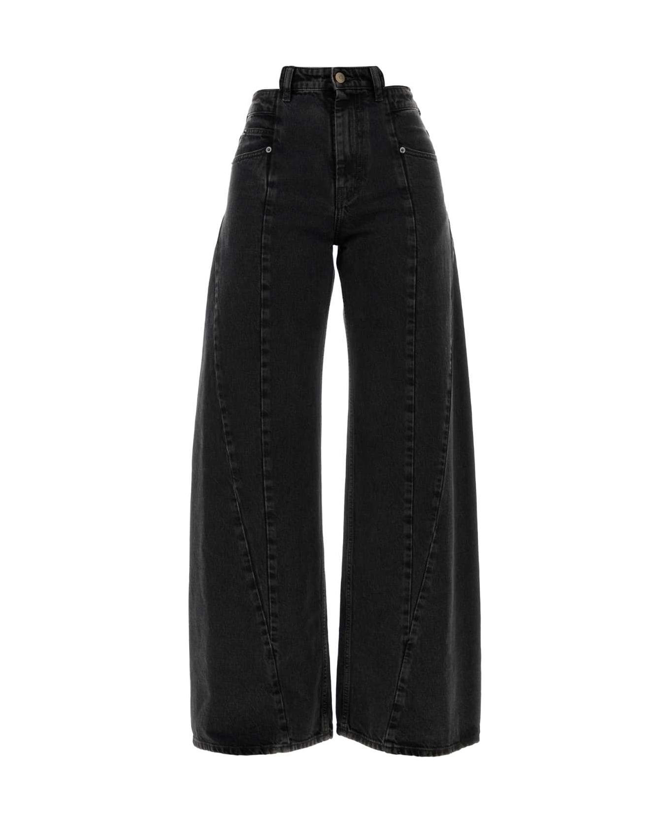 Maison Margiela Black Denim Wide-leg Jeans - MEDIUMBLACKSTONE