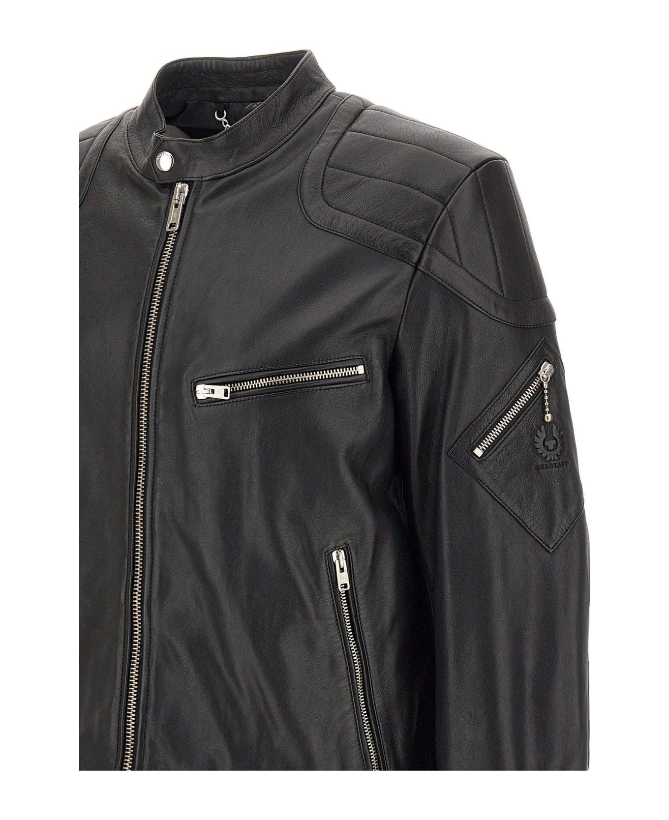 Belstaff "t Racer" Cheviot Leather Jacket - BLACK