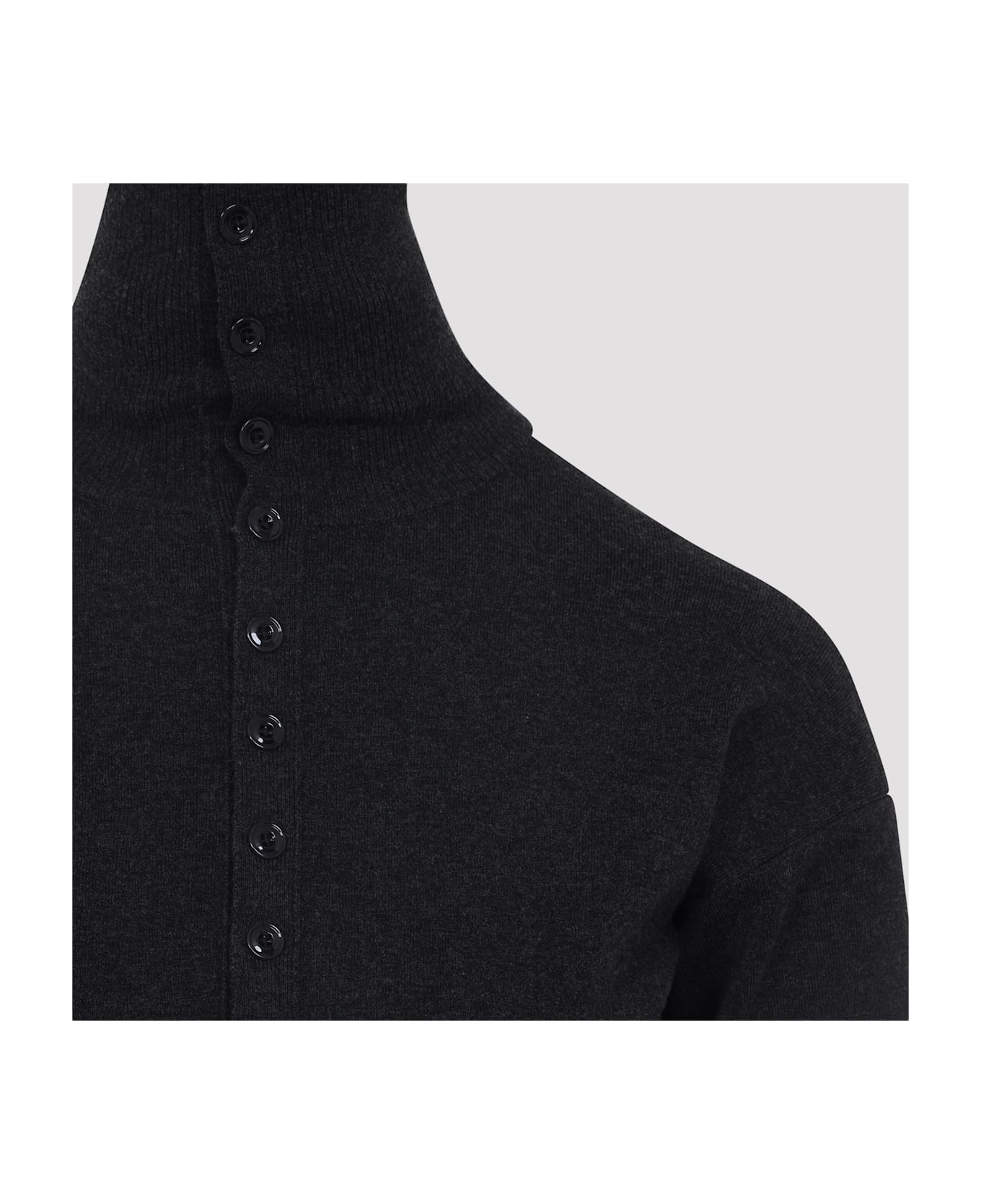 Lemaire Buttoned Fitted Cardigan - Anthracite Melange