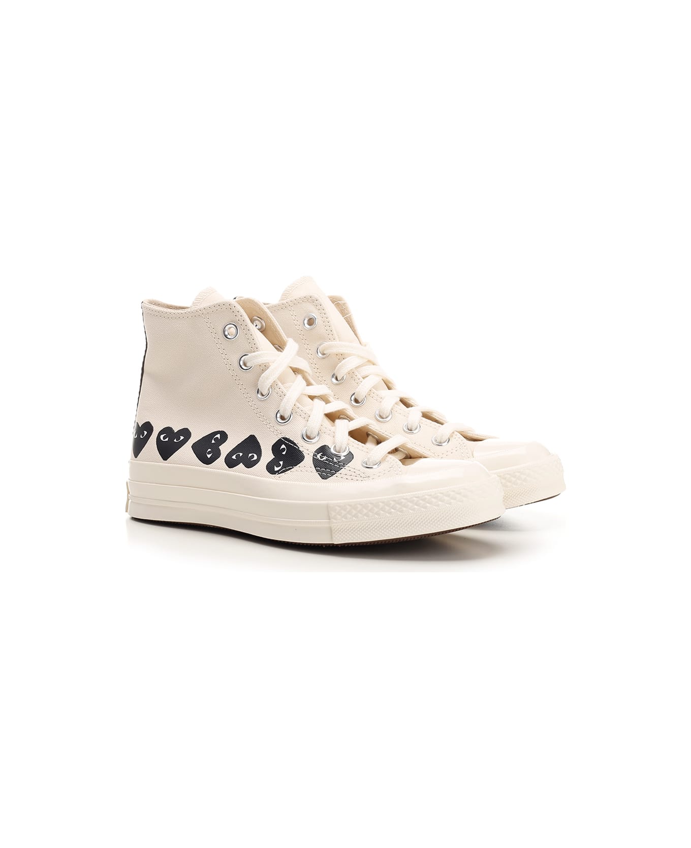 Comme des Garçons Play Ivory "chuck Taylor" High Top Sneakers - White