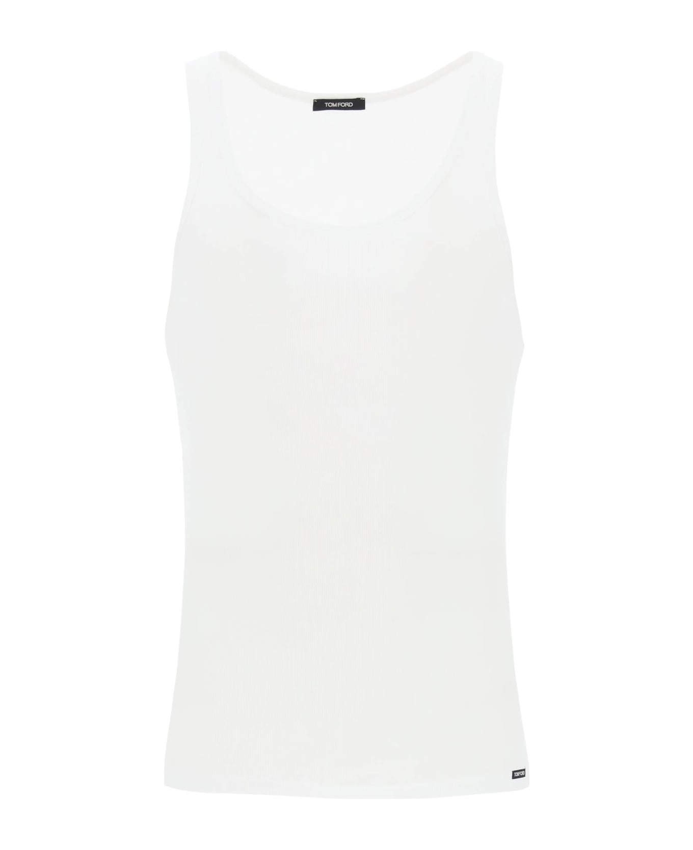 Tom Ford White Cotton And Modal Tank Top - BIANCO (White)