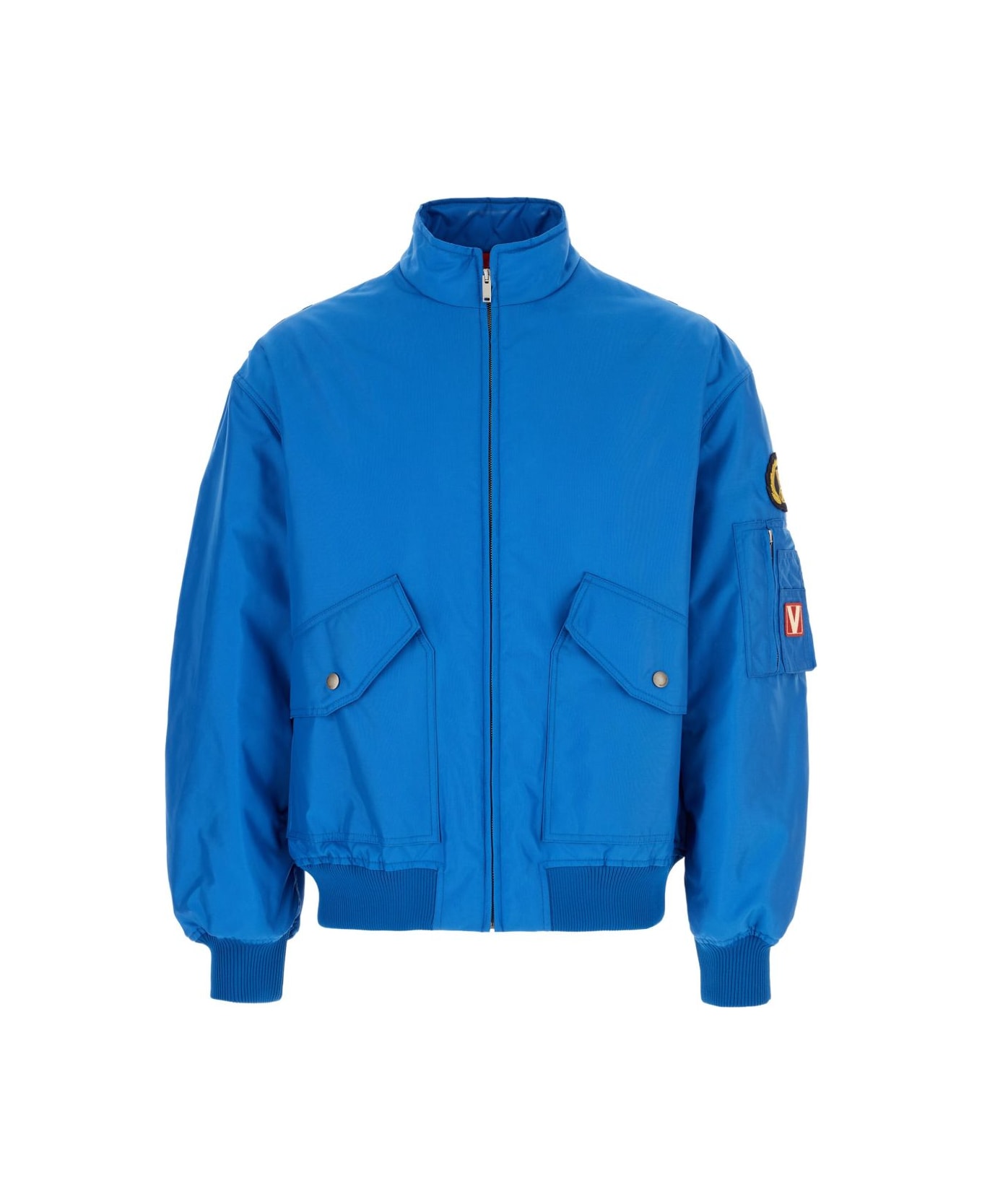 Valentino Garavani Bomber Jacket With Patch Pockets - Blue