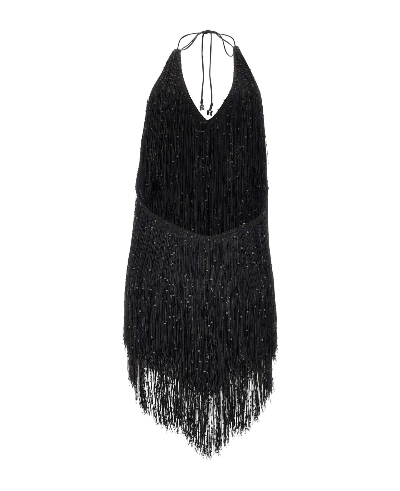 Rotate by Birger Christensen "sequin Fringe" Dress - BLACK