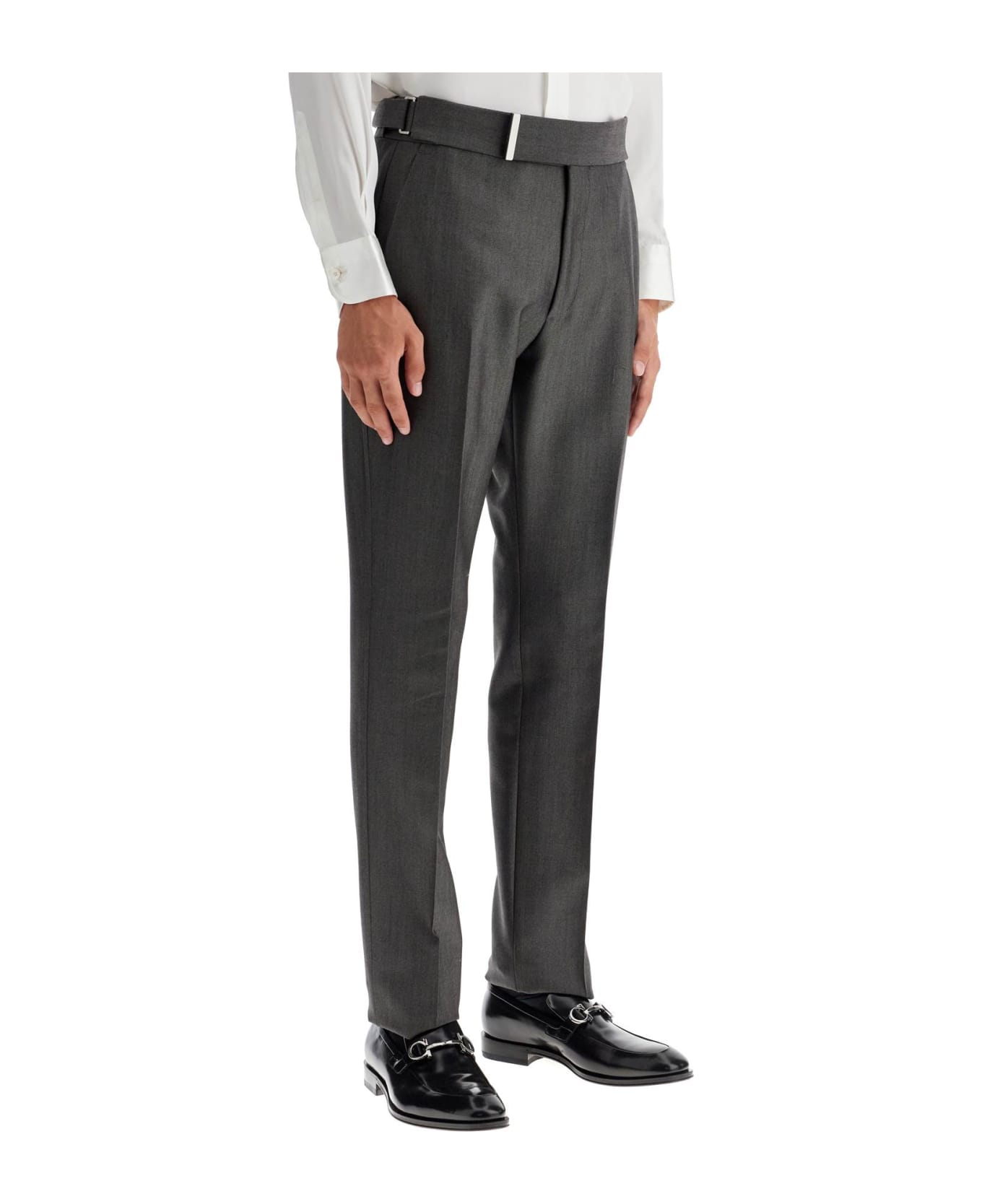 Tom Ford Atticus Wool And Mohair Mikado Trousers - GREY (Grey)