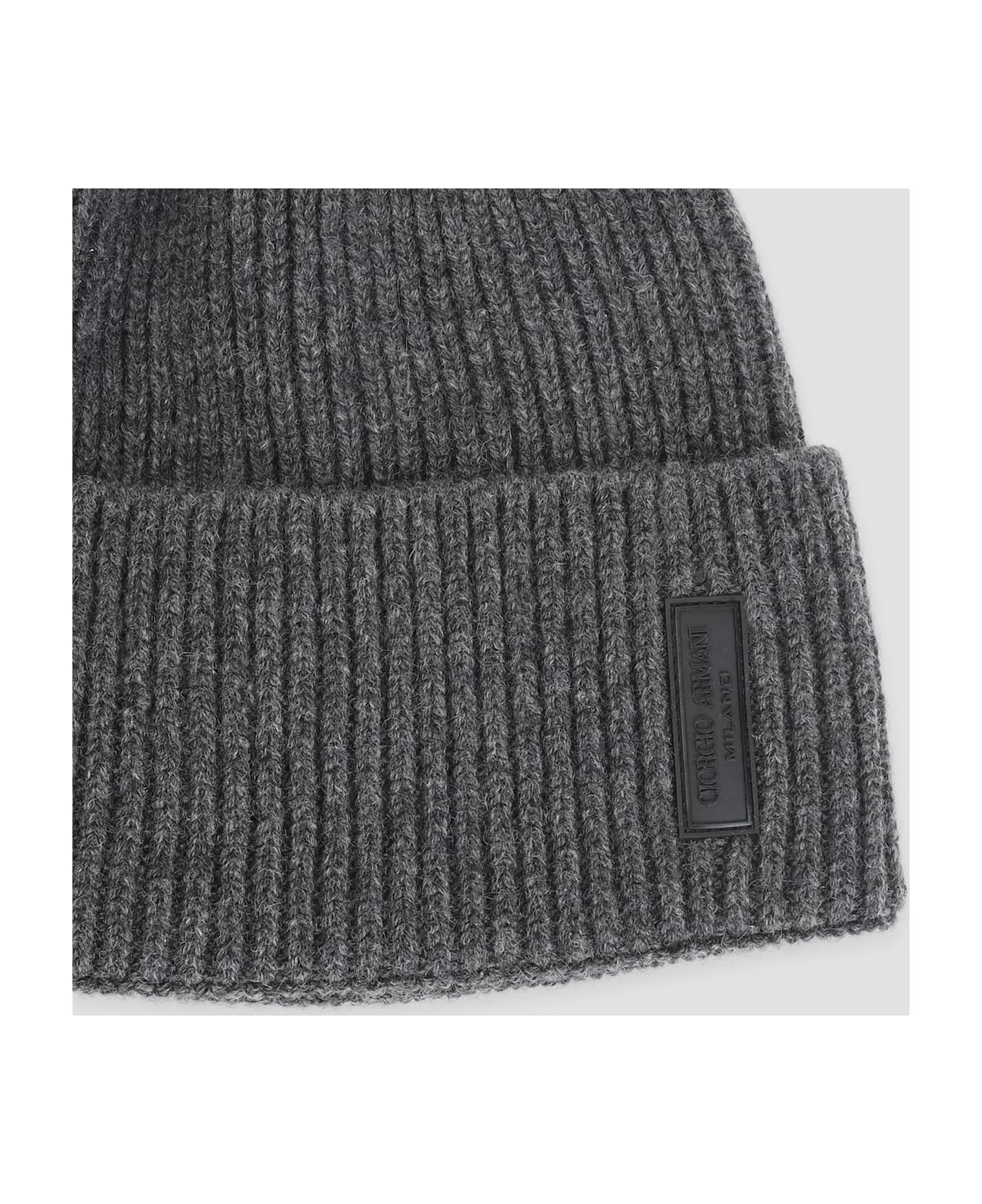 Giorgio Armani Beanie Hat - Anthracite Melange