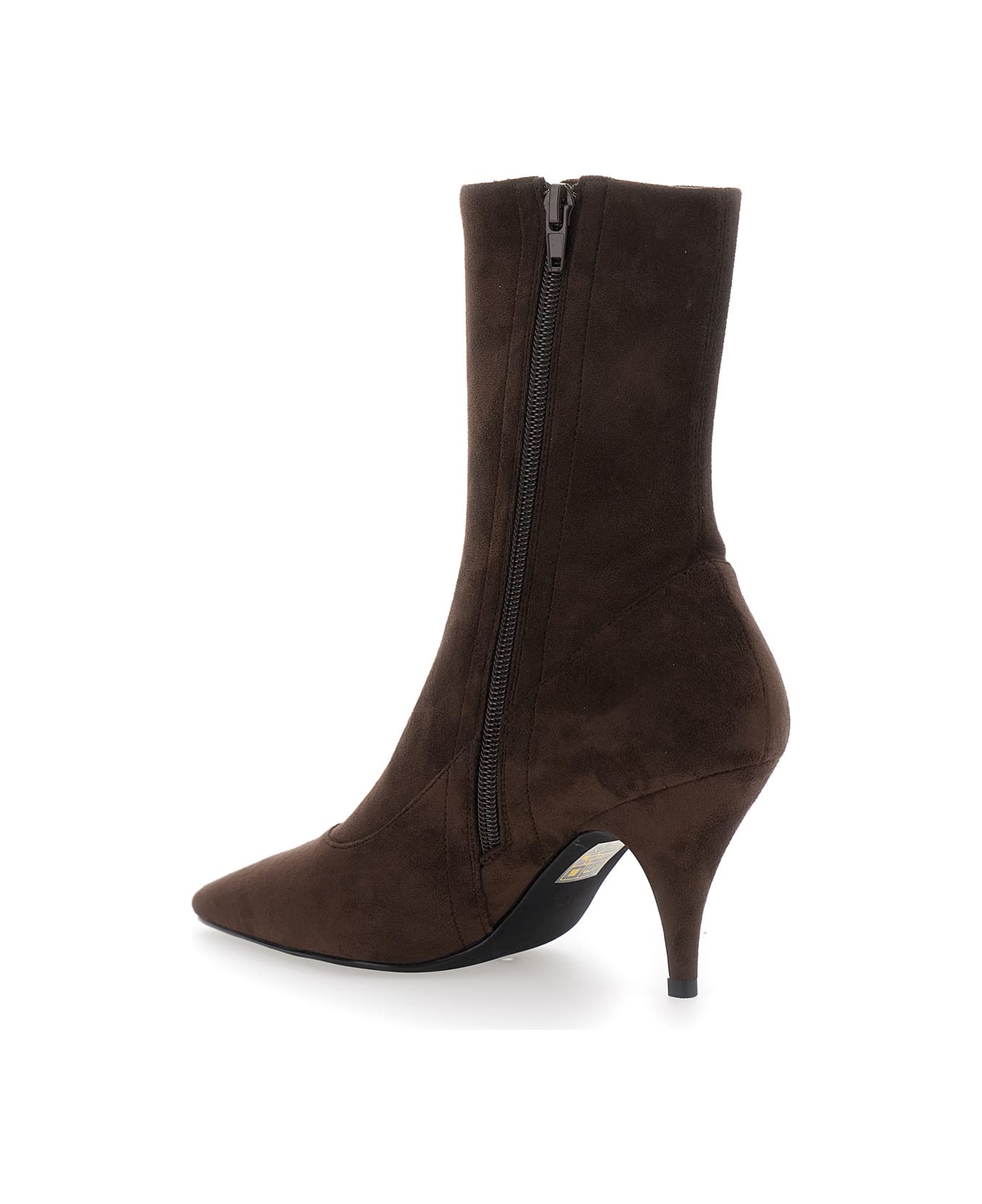 Jeffrey Campbell Brown Ankle Boots With Pointed Toe In Leather Woman - Brown