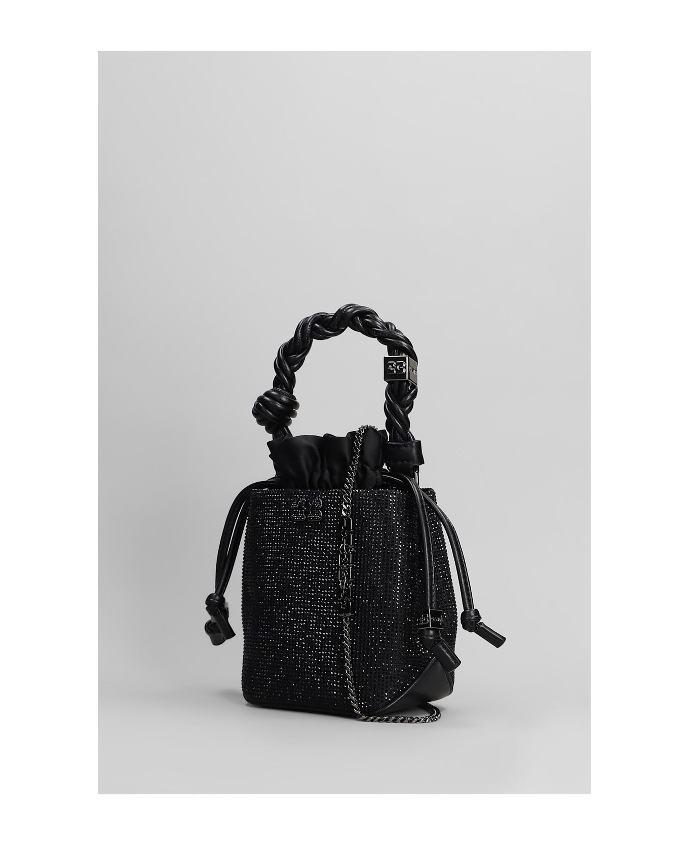 Ganni Bou Mini Shoulder Bag In Black Polyester - black