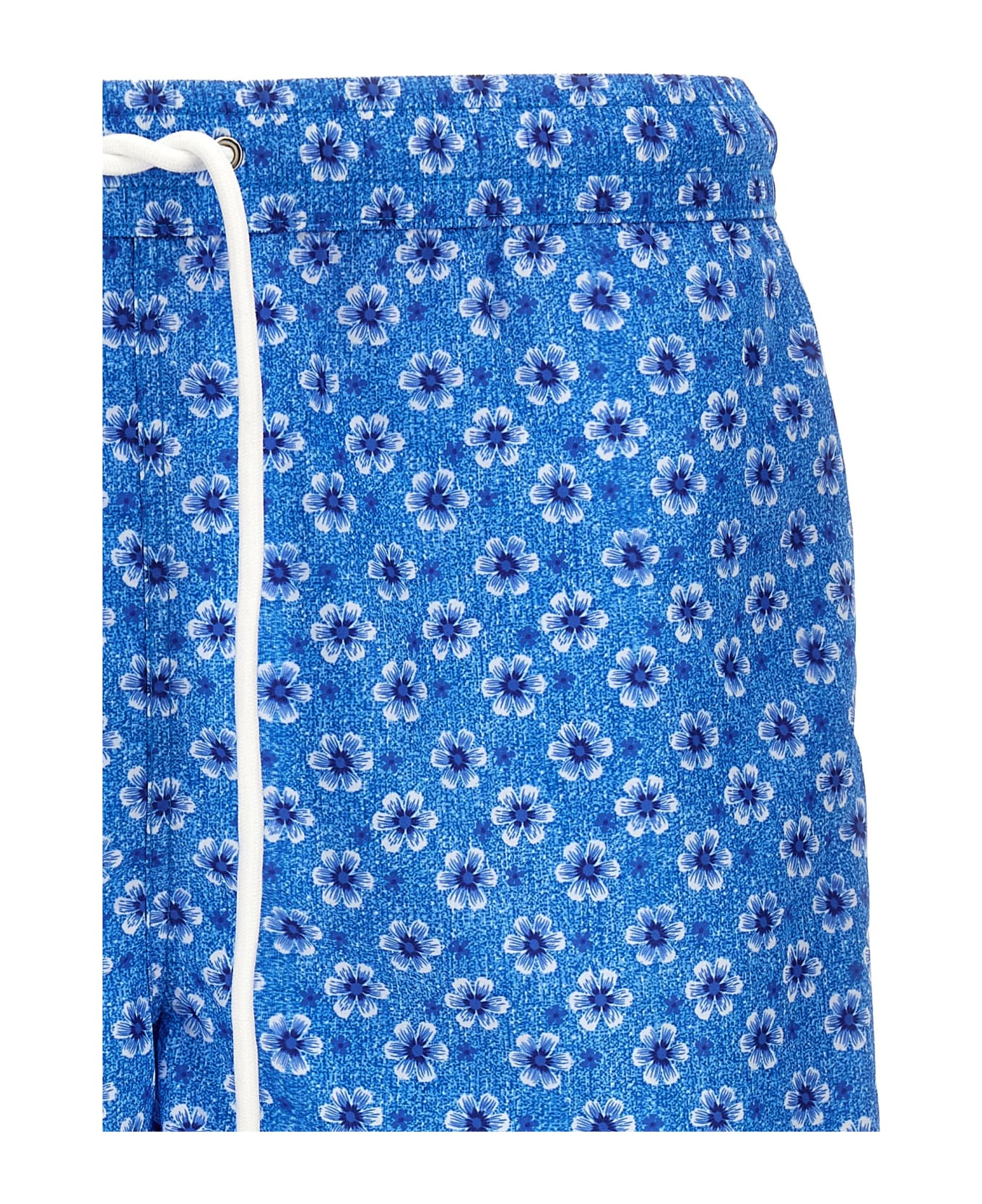 Kiton Floral Printed Swimsuit - Light Blue