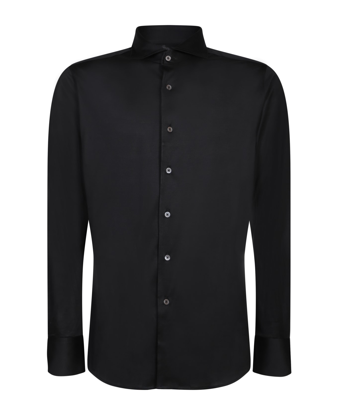 Canali Cotton Black Shirt - Black
