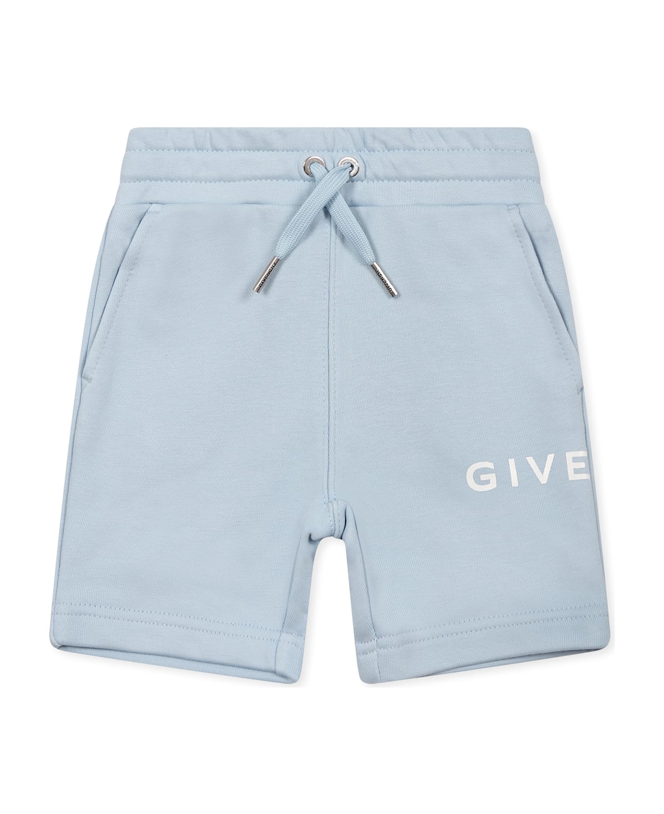 Givenchy Light Blue Shorts For Baby Boy With Logo - Light Blue