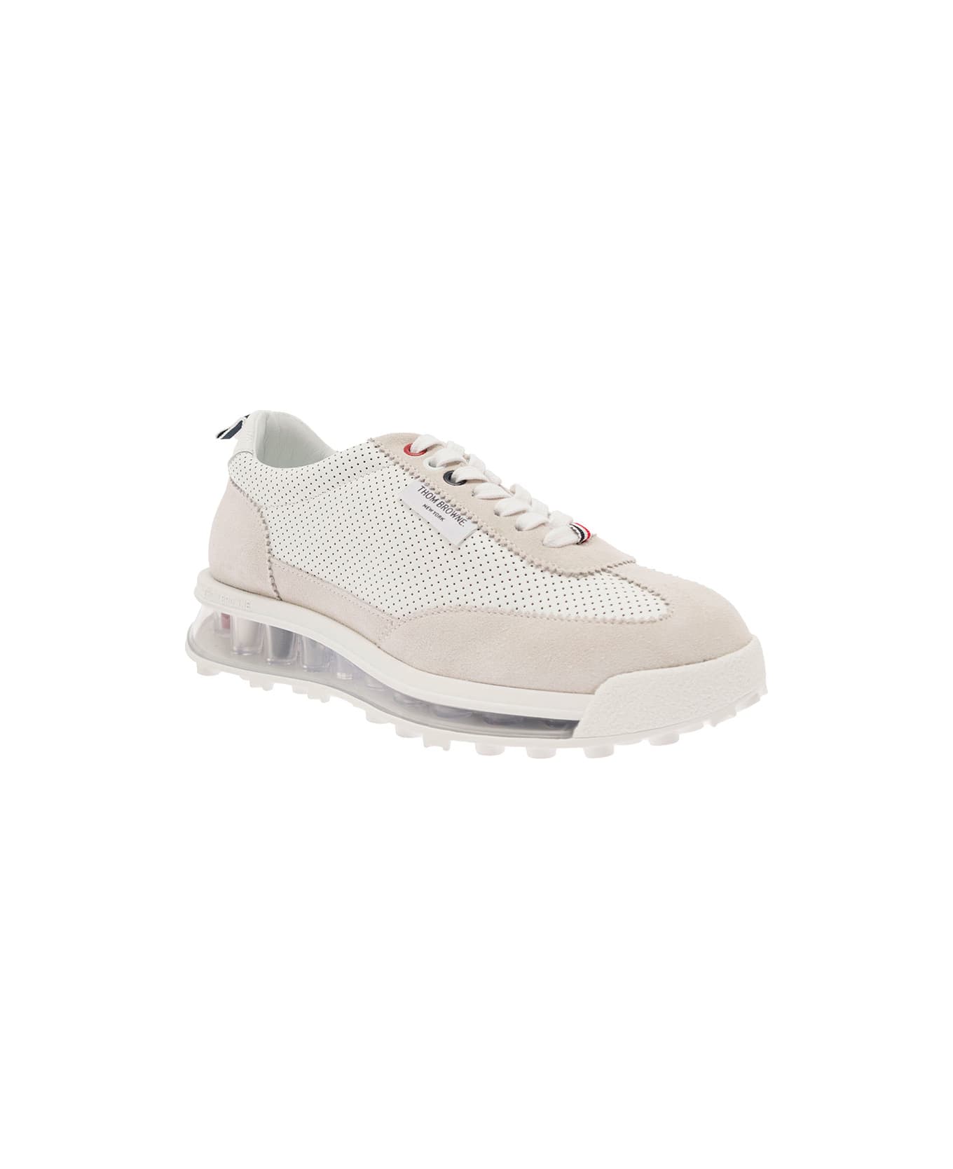 Thom Browne Low Top Tech Sneakers In White Leather Woman - White