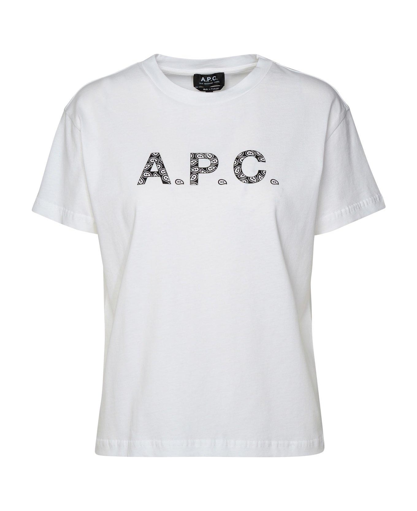 A.P.C. Logo-printed Crewneck T-shirt - WHITE Tシャツ
