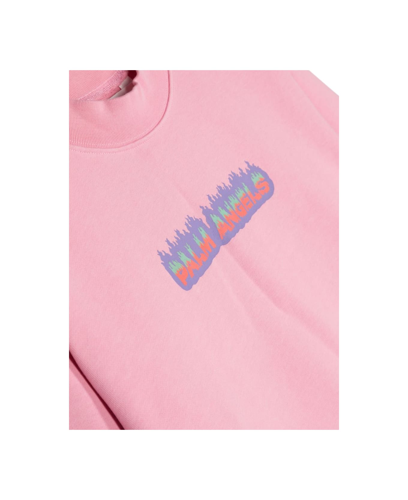 Palm Angels Pa Flames Regular Crewneck - PINK ニットウェア＆スウェットシャツ