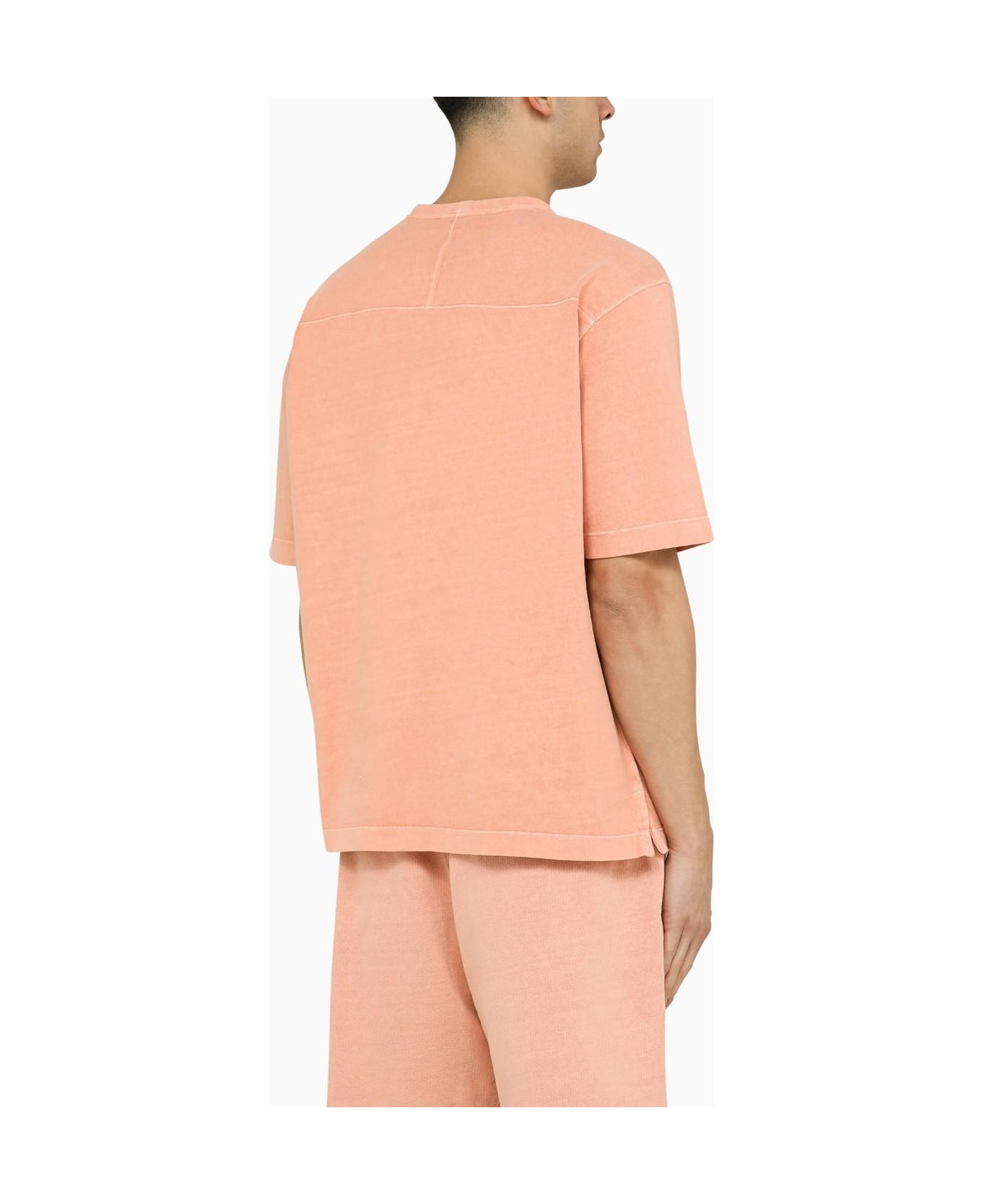 Stone Island Rust-coloured Cotton T-shirt With Logo - Rosa