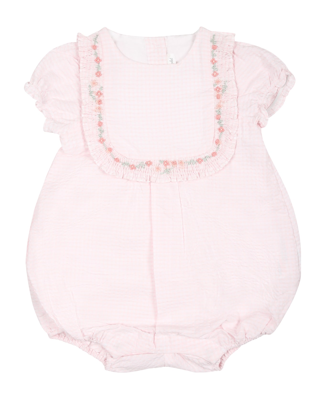 Tartine et Chocolat Pink Romper For Baby Girl With Liberty Fabric - Pink