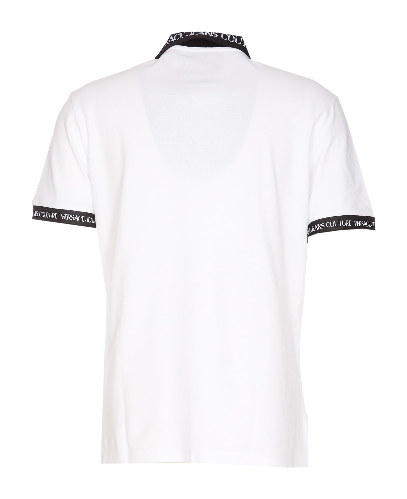 Versace Jeans Couture Logo Trimmed Regular Polo Shirt - BIANCO ポロシャツ