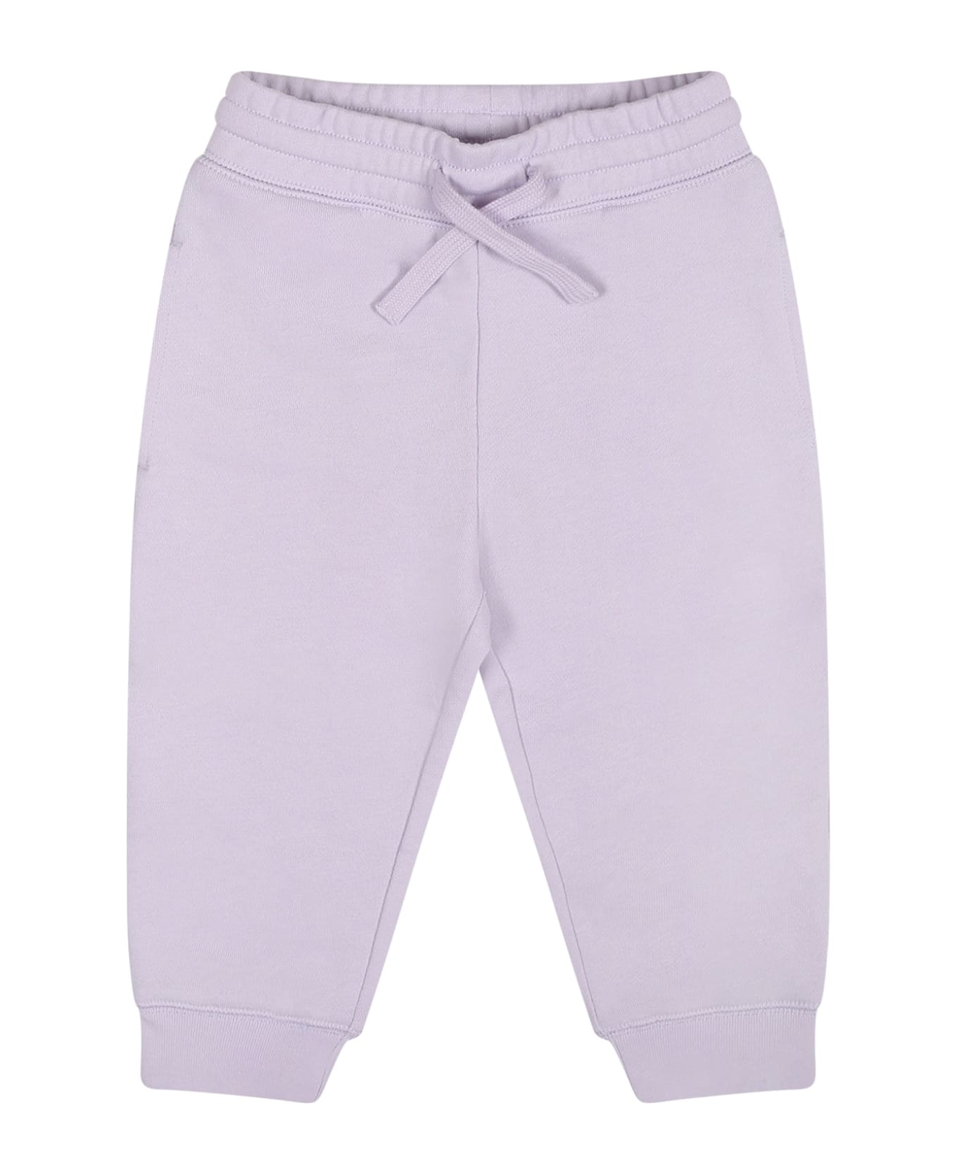 Stella McCartney Kids Purple Trousers For Baby Girl With Logo - Violet