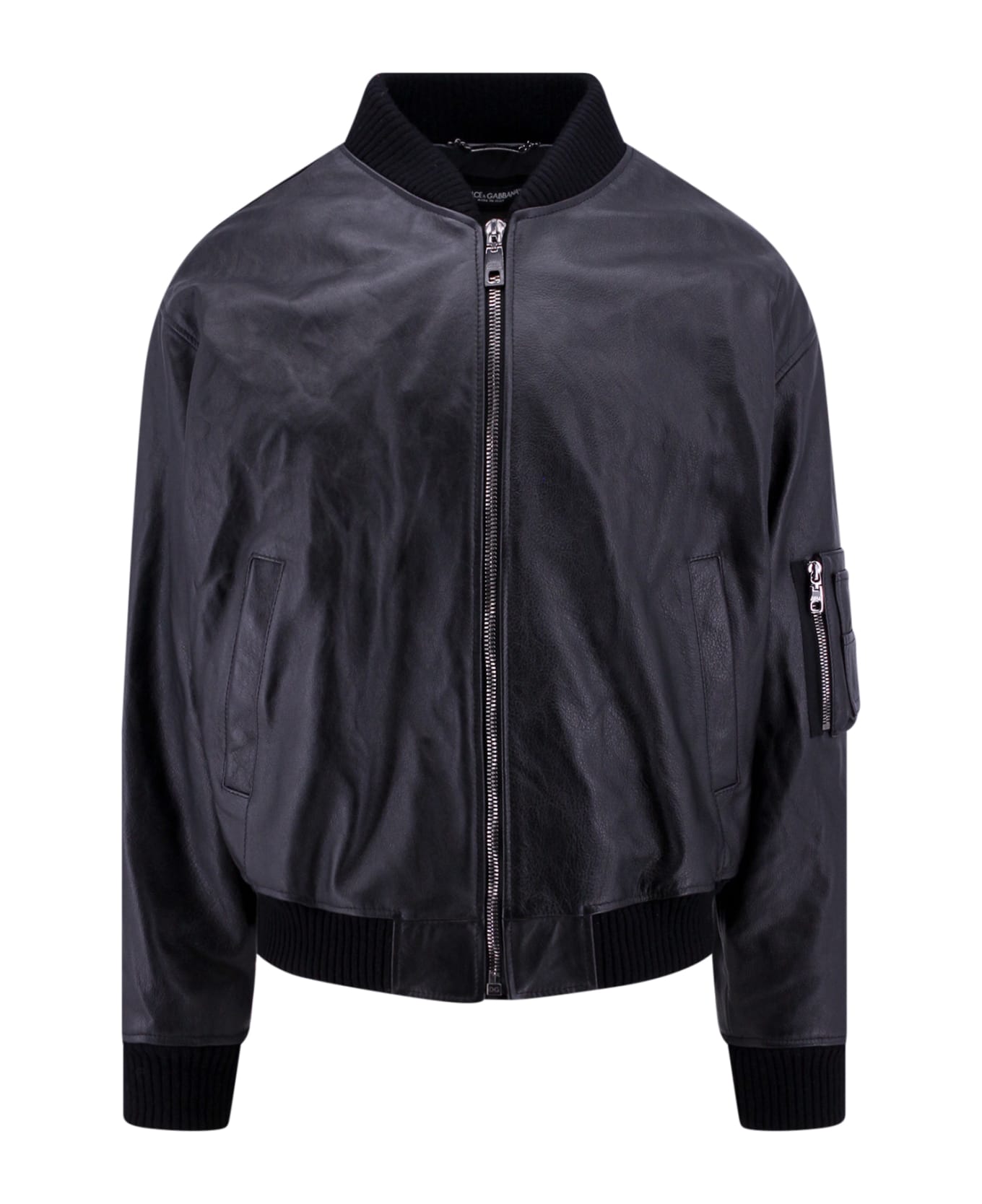 Dolce & Gabbana Leather Jacket - black ジャケット