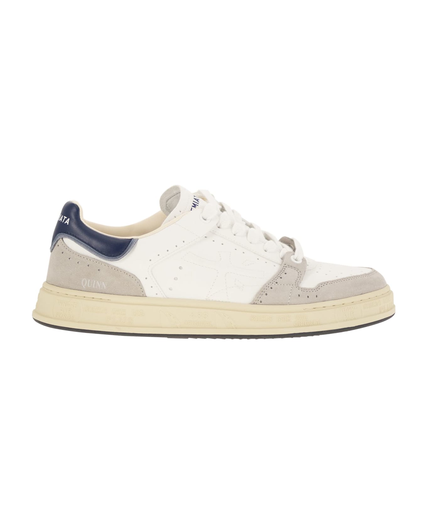 Premiata Quinn 7323 - Leather Trainers - White/blue