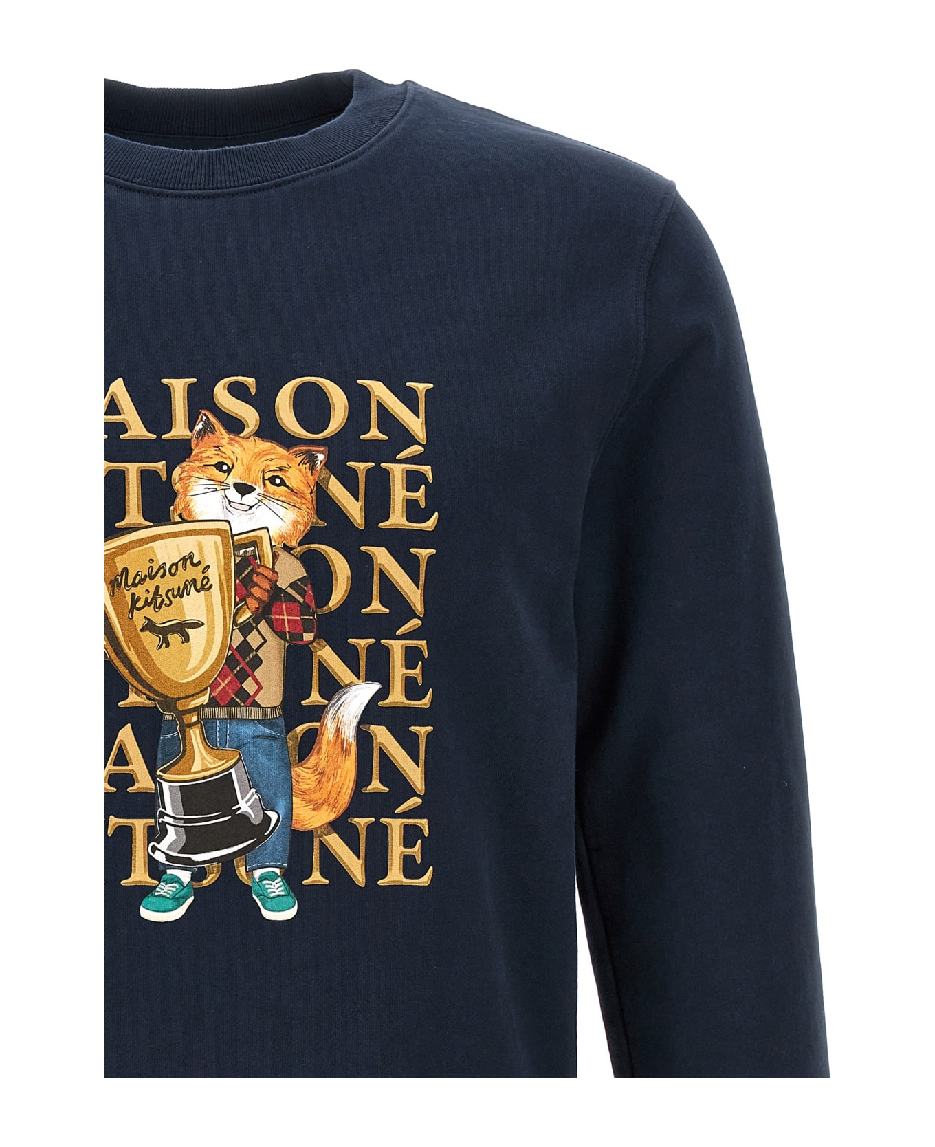 Maison Kitsuné 'fox Champion' Sweatshirt - Blue