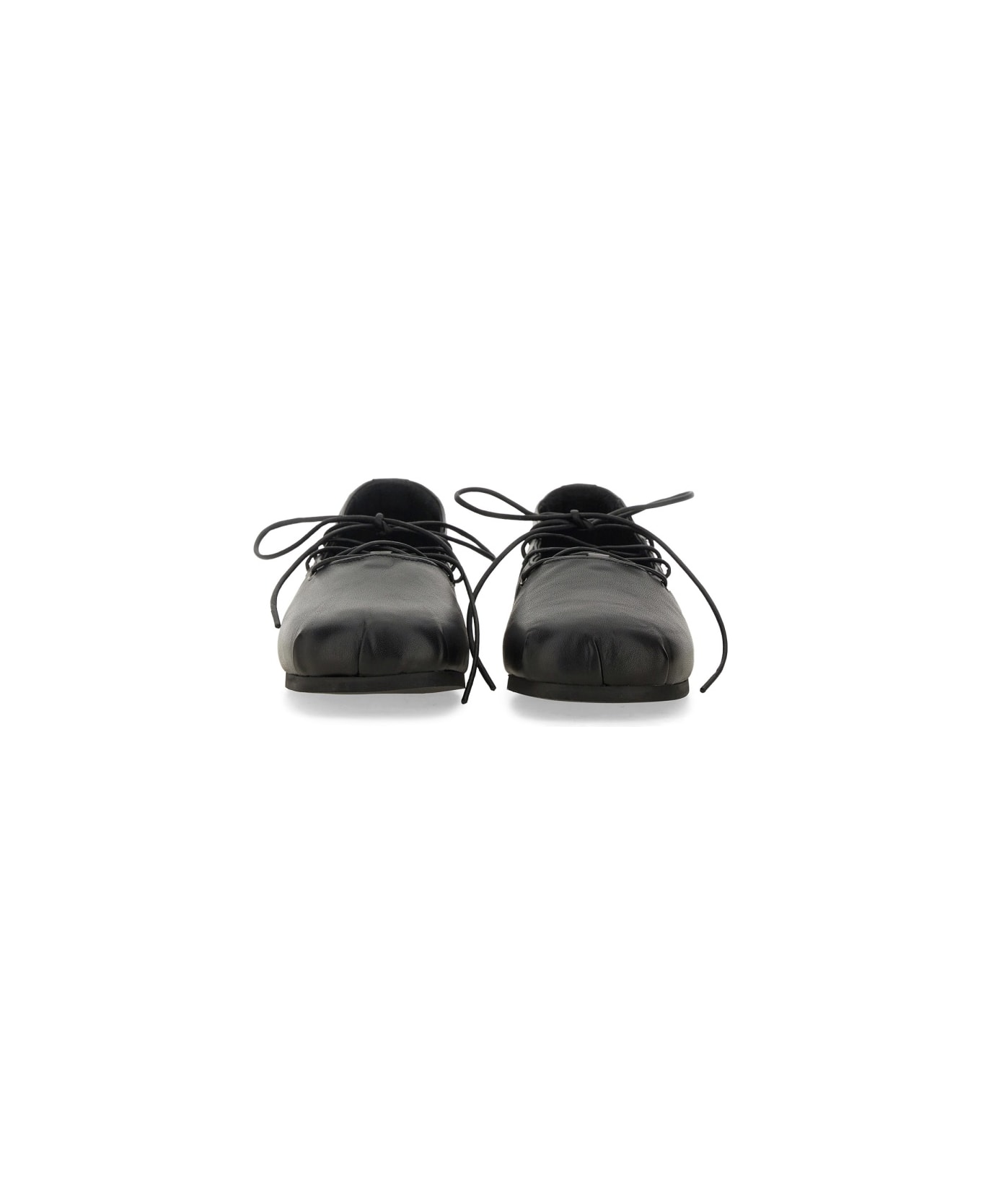 Our Legacy Ballerina Slip In With Laces - BLACK フラットシューズ