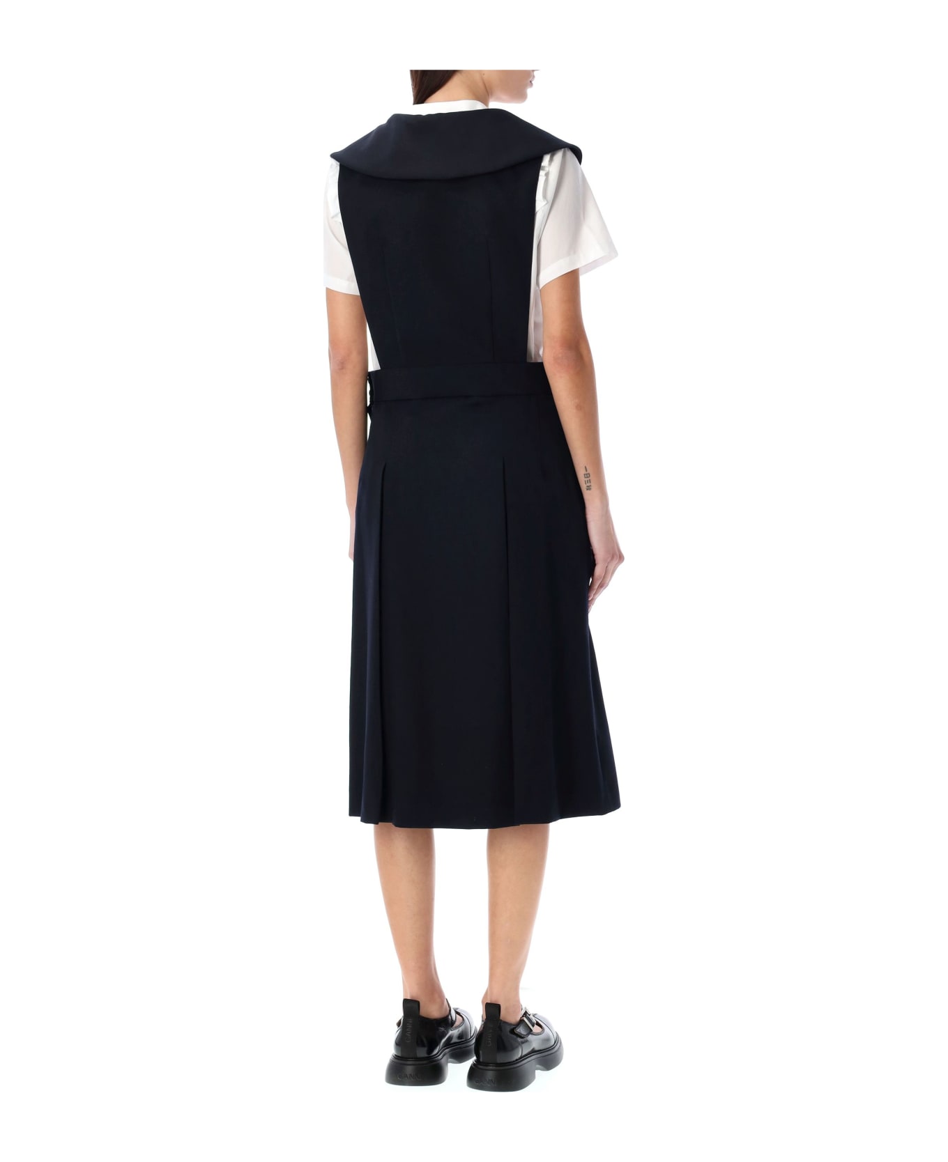 Comme Des Garçons Girl Sailor Style Midi Dress - NAVY