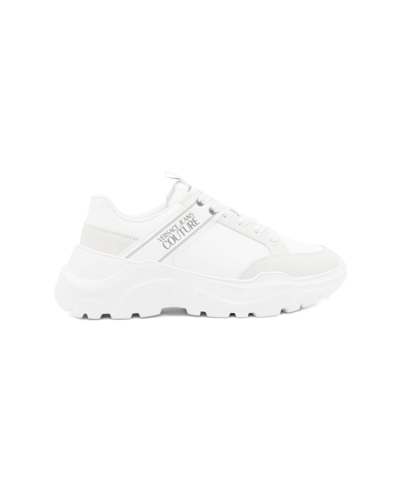 Versace Jeans Couture Speedtrack Chunky Sneakers With Logo Print - White