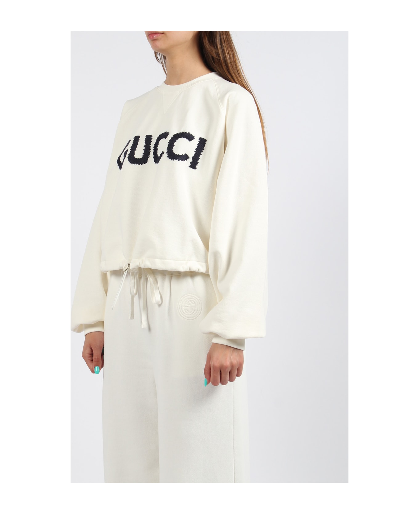 Gucci Cotton Jersey Drawstring Sweatshirt - White