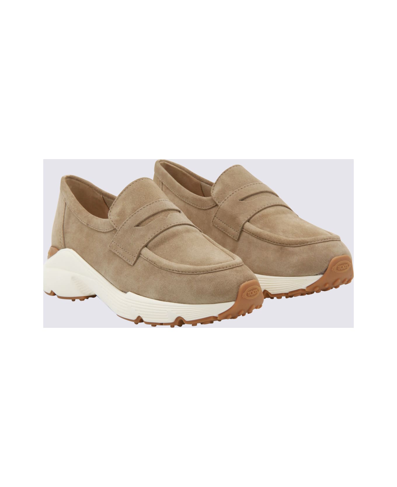 Tod
s Beige Leather Loafers - Marrone chiaro