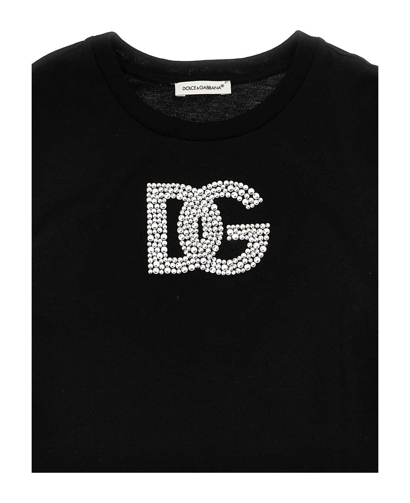 Dolce & Gabbana Rhinestone Logo T-shirt