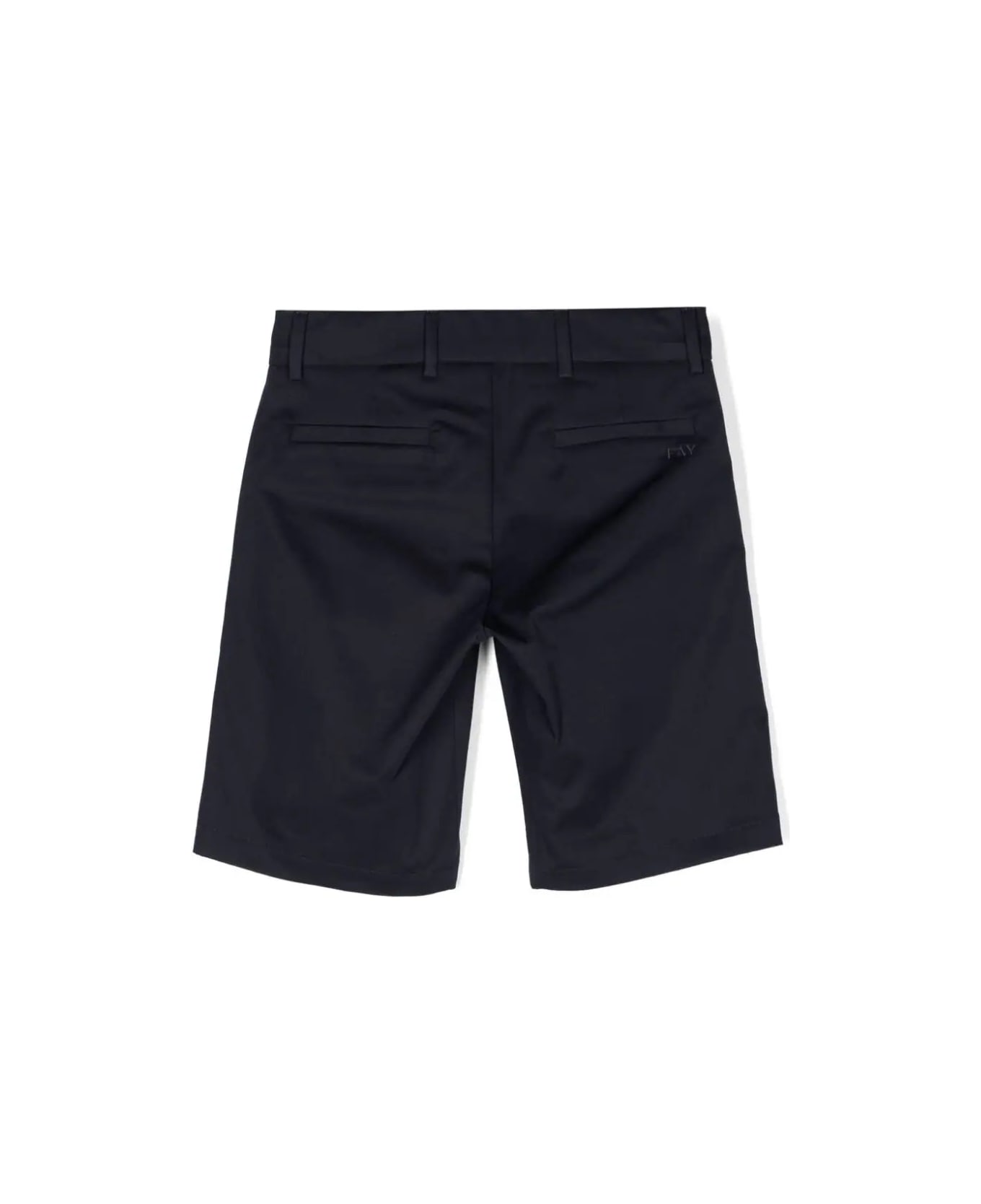 Fay Navy Blue Cotton Blend Tailored Bermuda Shorts - Blue
