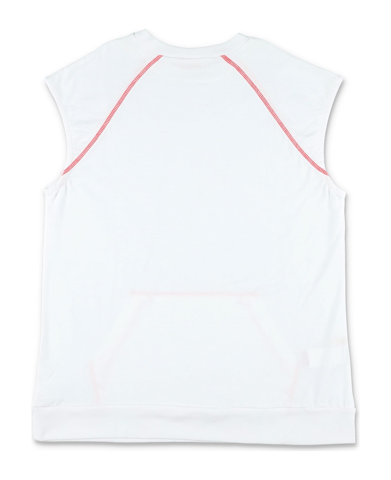 Marni Kid - Contrast Stitching Cotton Dress - WHITE