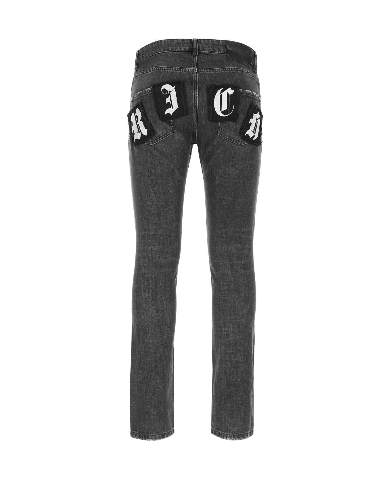 John Richmond Charcoal Grey Denim Jeans - DBLACK