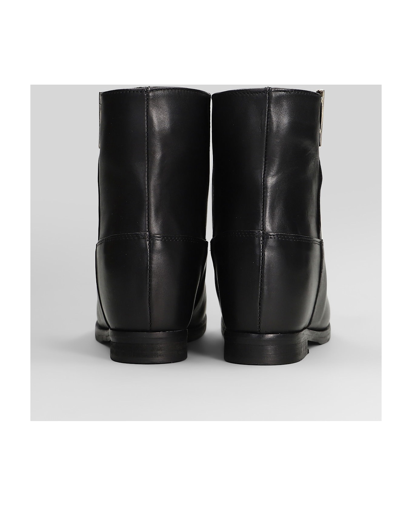 Julie Dee Ankle Boots Inside Wedge In Black Leather - black