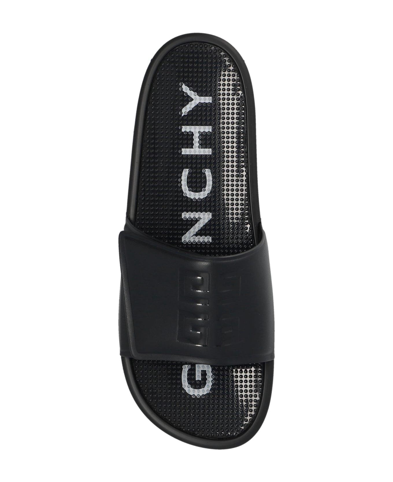 Givenchy 4g Emblem Flat Sandals - White/Black
