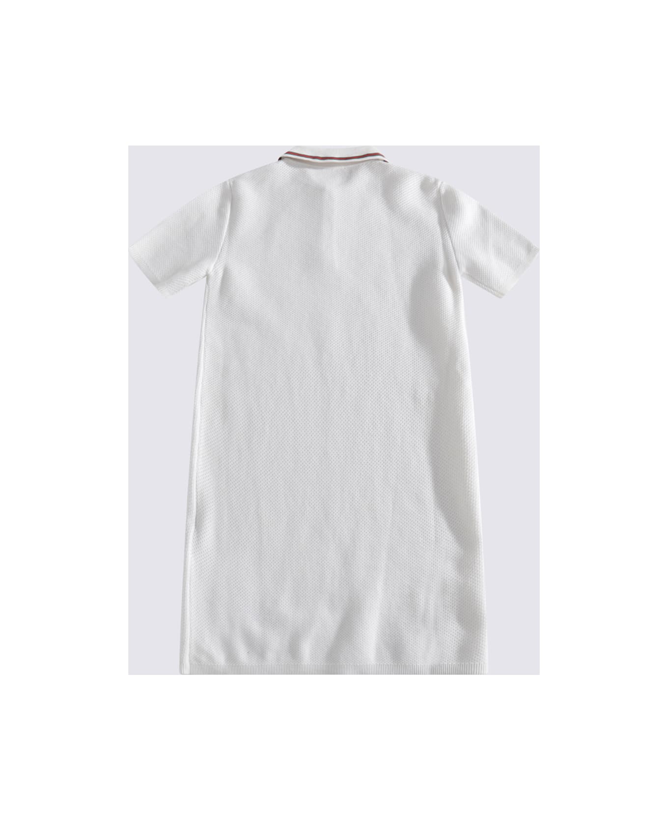 Gucci White Cotton Dress - WHITE/GREEN/RED