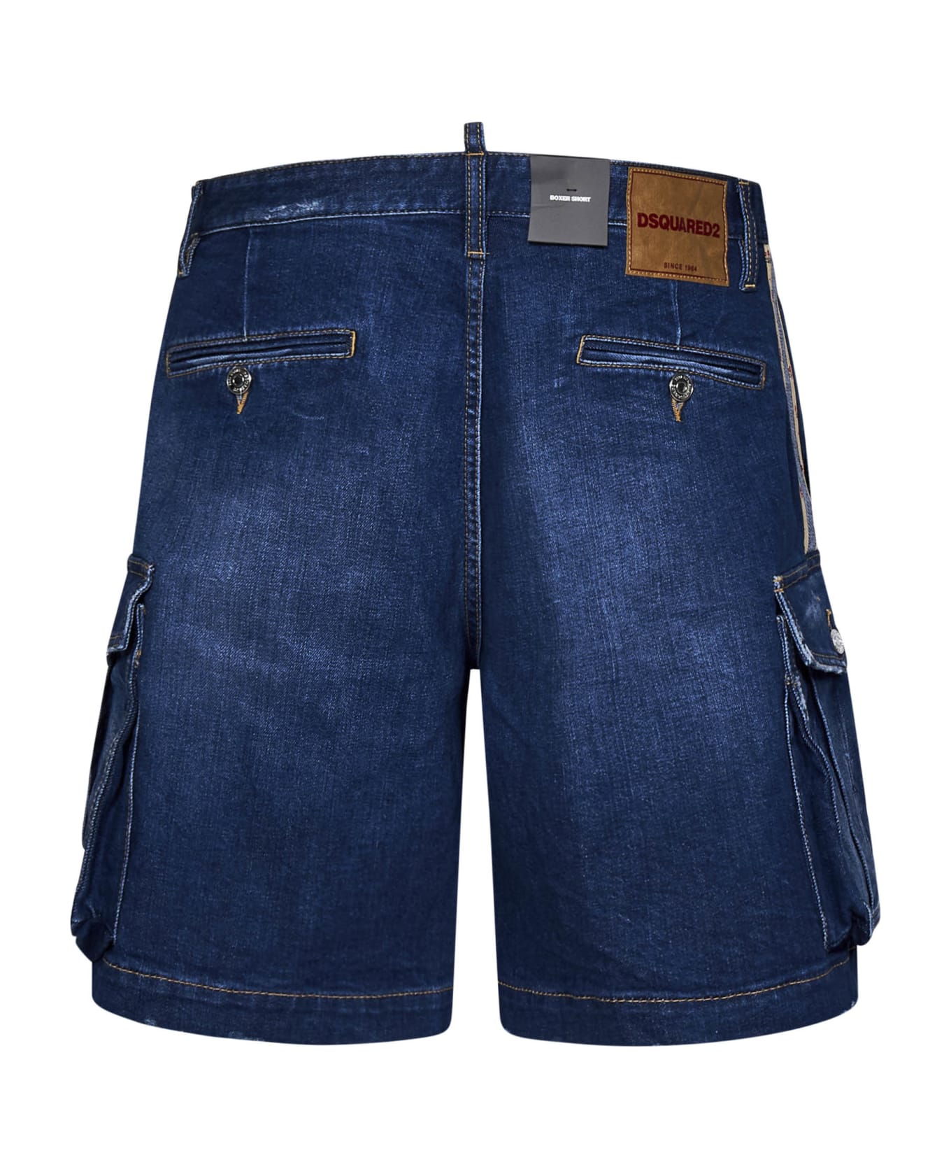 Dsquared2 Ripped Knee Wash 64 Tag Shorts - Blue