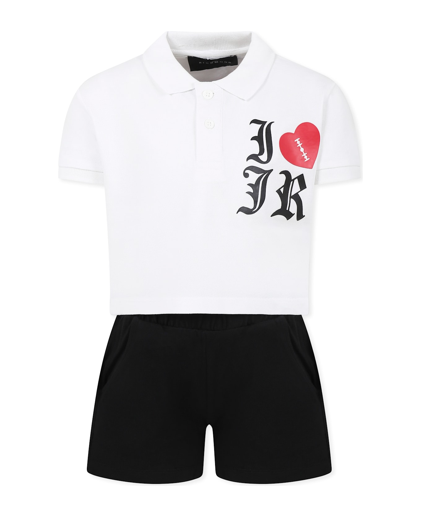 Richmond White Suit For Girl With Logo - White
