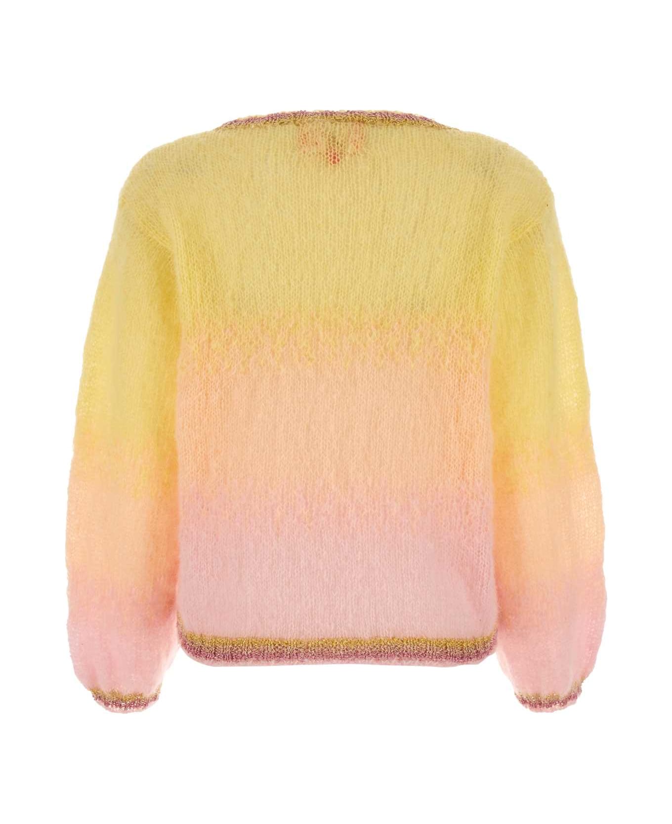 Rose Carmine Multicolor Mohair Blend Sweater - SORBET