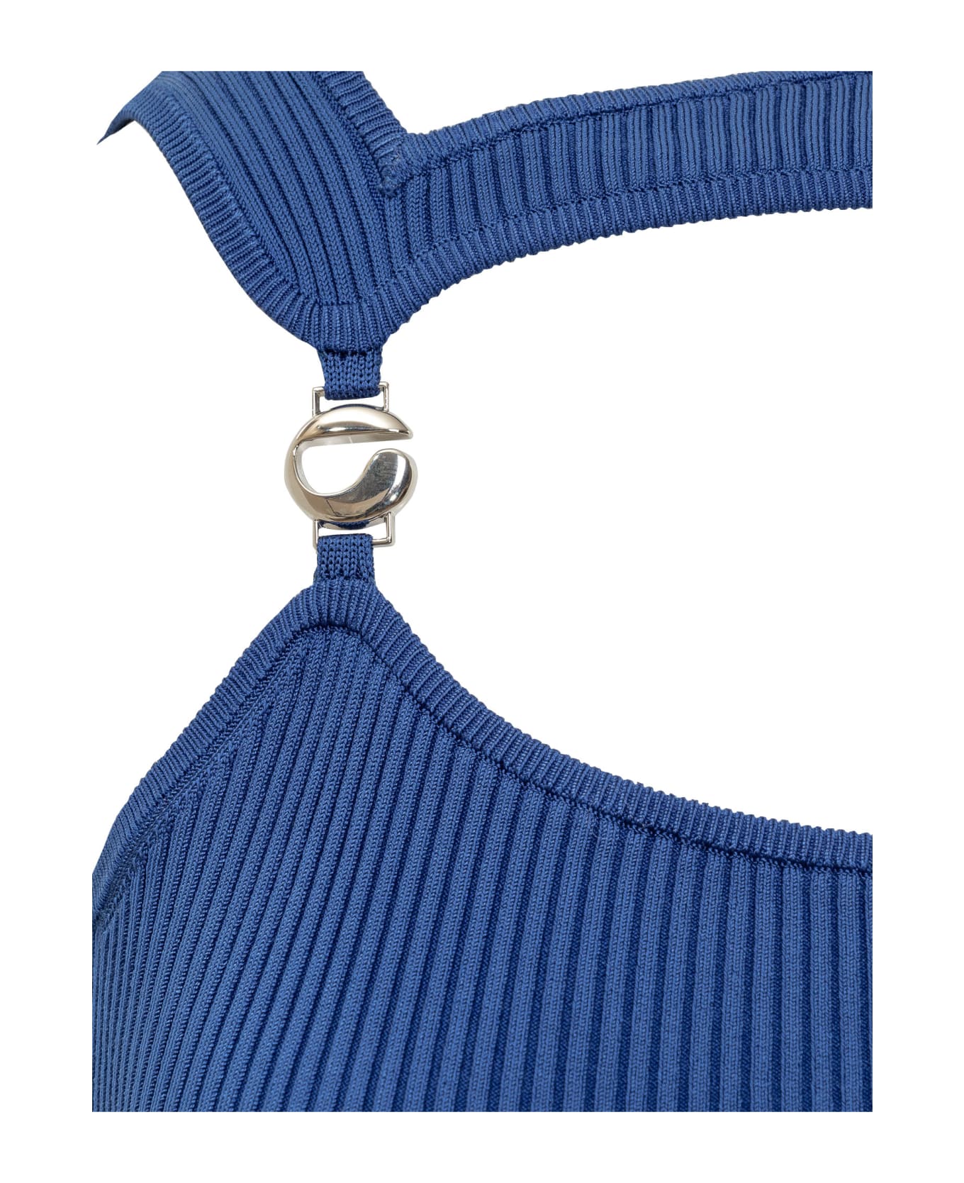 Coperni Knitted Cut-out Dress - BLUE ワンピース＆ドレス
