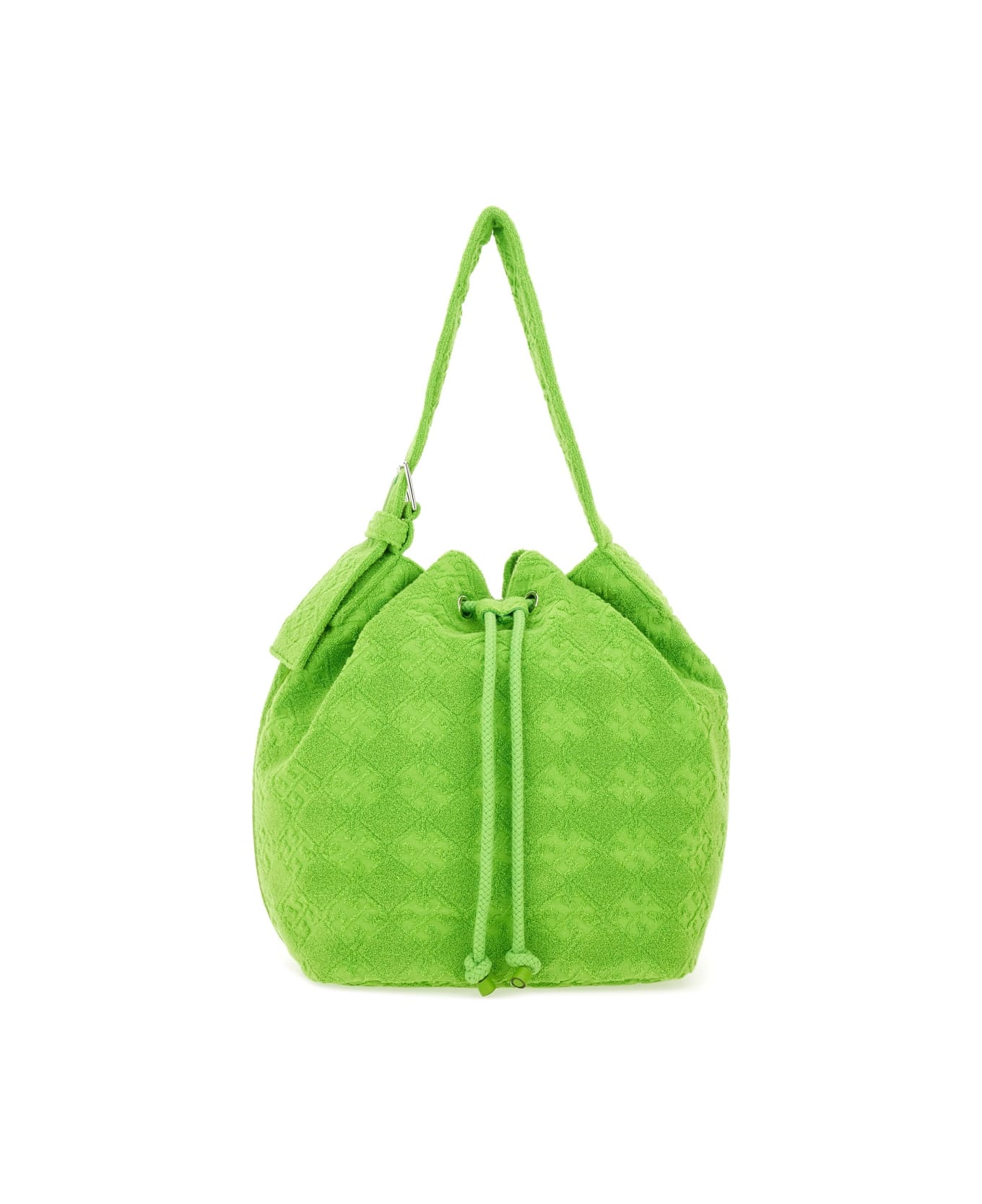 Tory Burch Oversized "t Monogram" Bucket Bag - GREEN