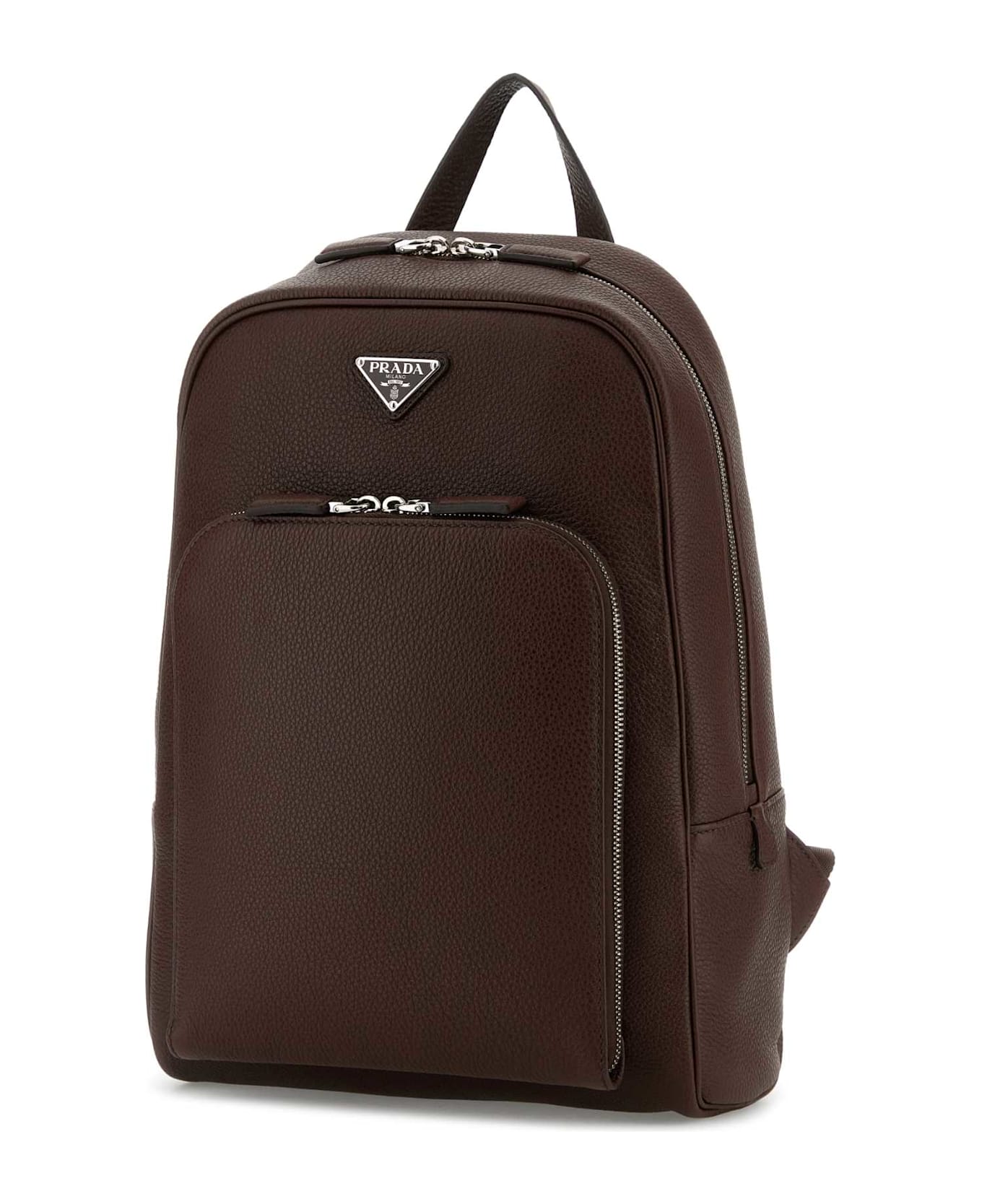 Prada Brown Leather Backpack - BRUCIATO