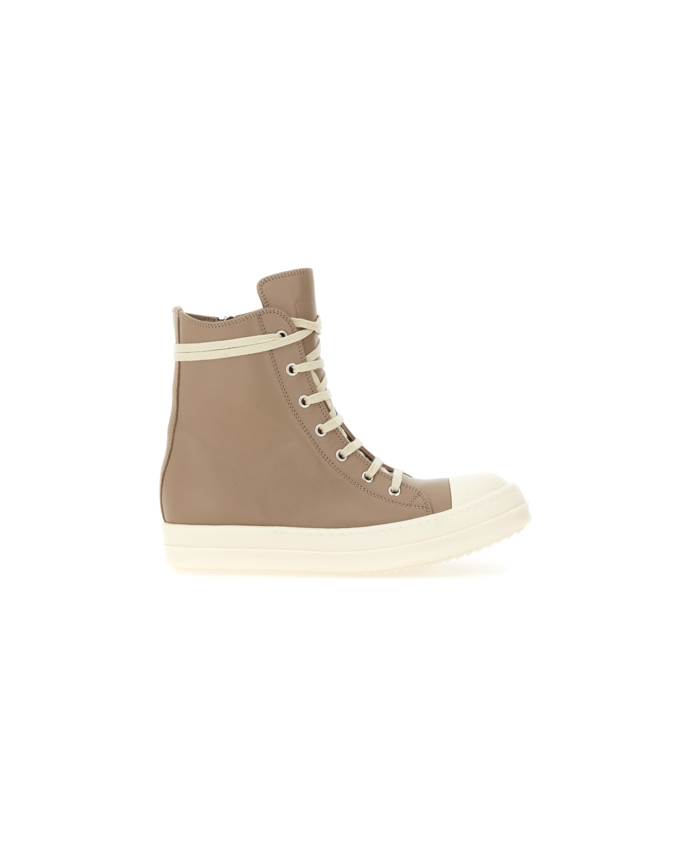Rick Owens High Sneakers. - BEIGE