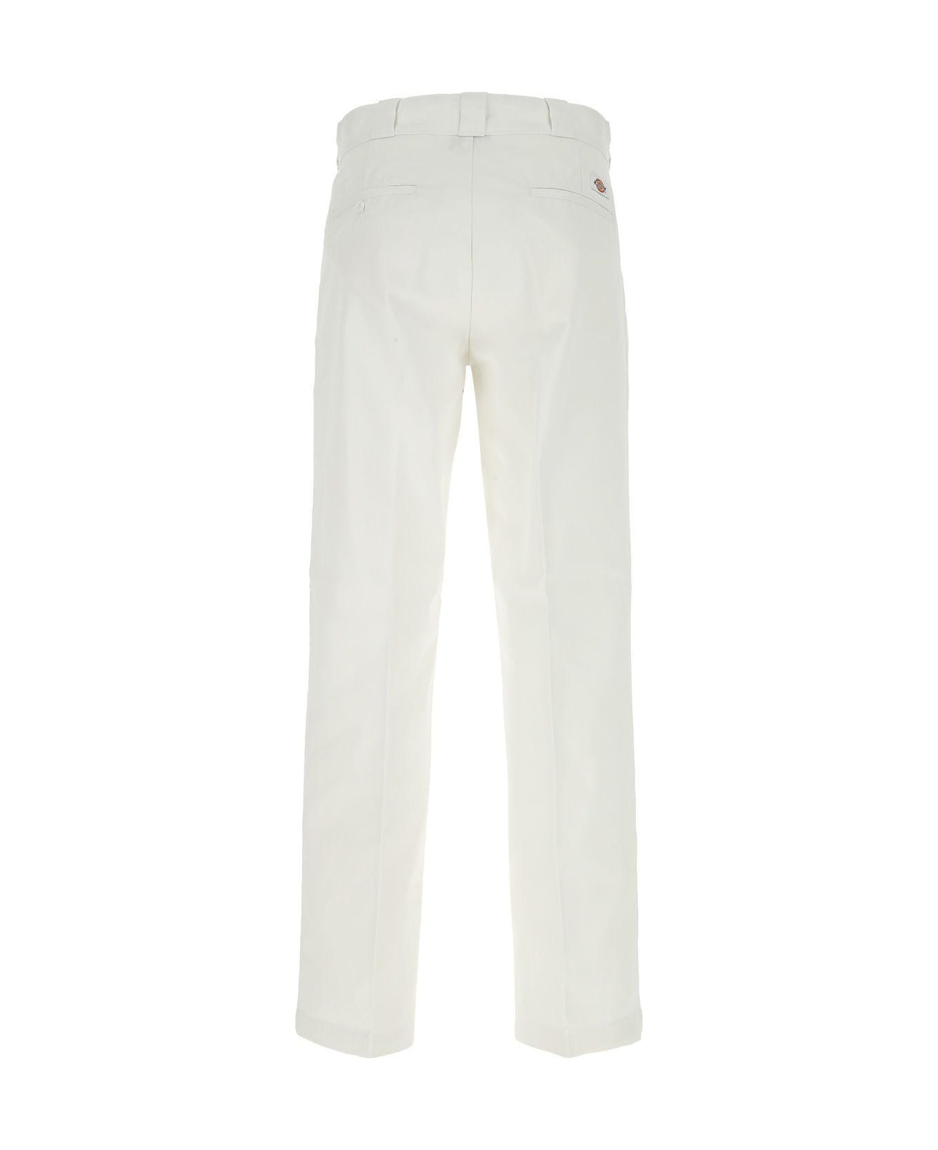 Dickies White Polyester Blend Pant - WHITE